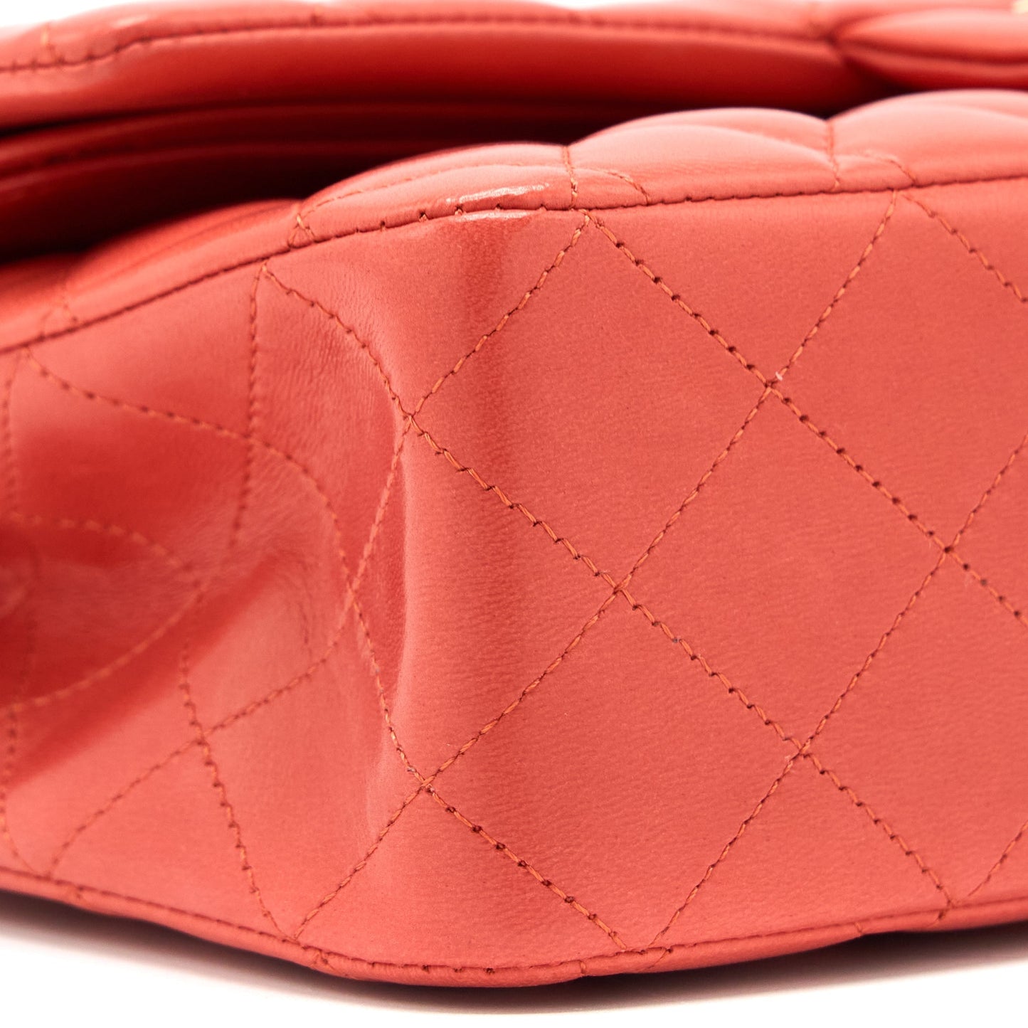 Chanel Medium Classic Double Flap Bag Lambskin Coral Brushed