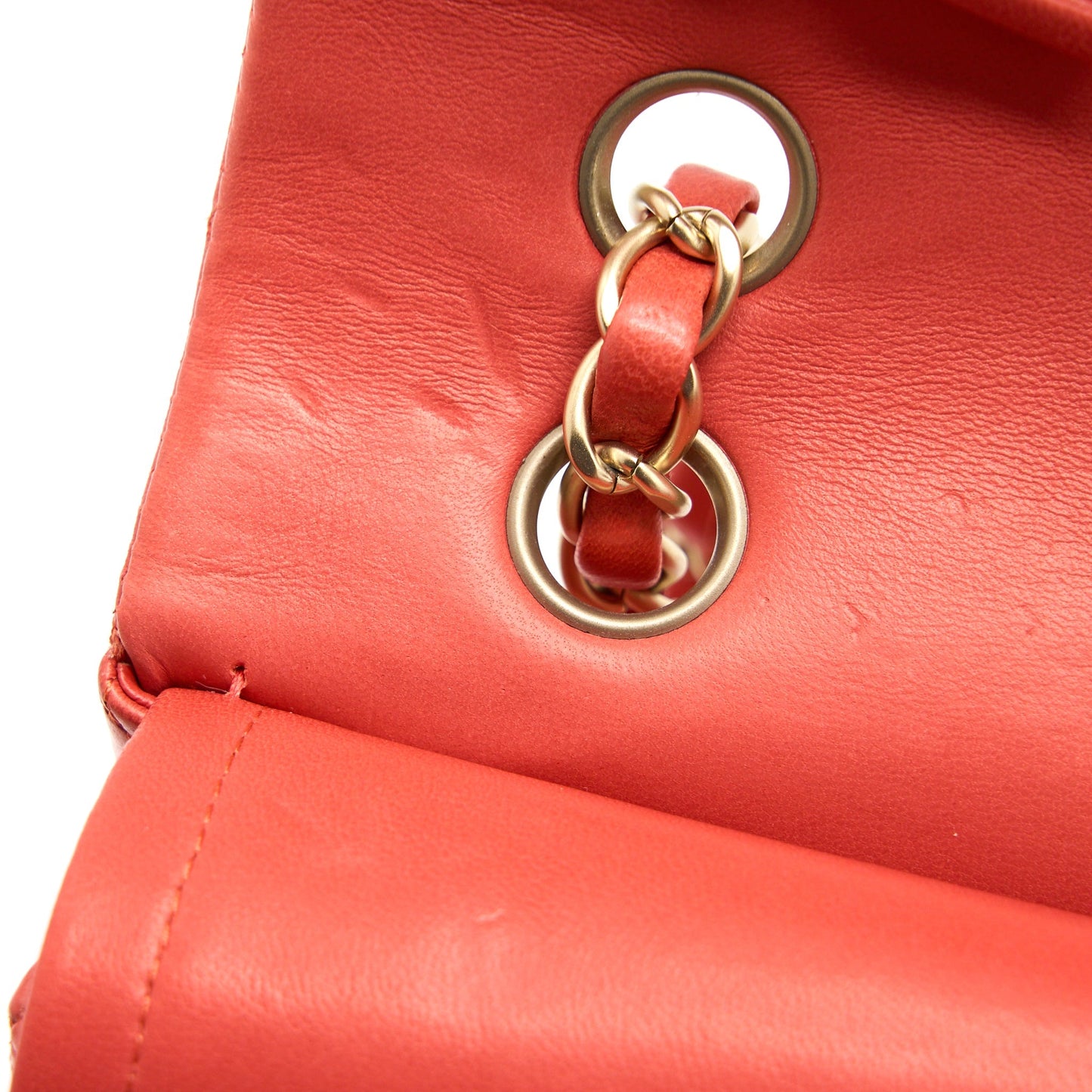Chanel Medium Classic Double Flap Bag Lambskin Coral Brushed
