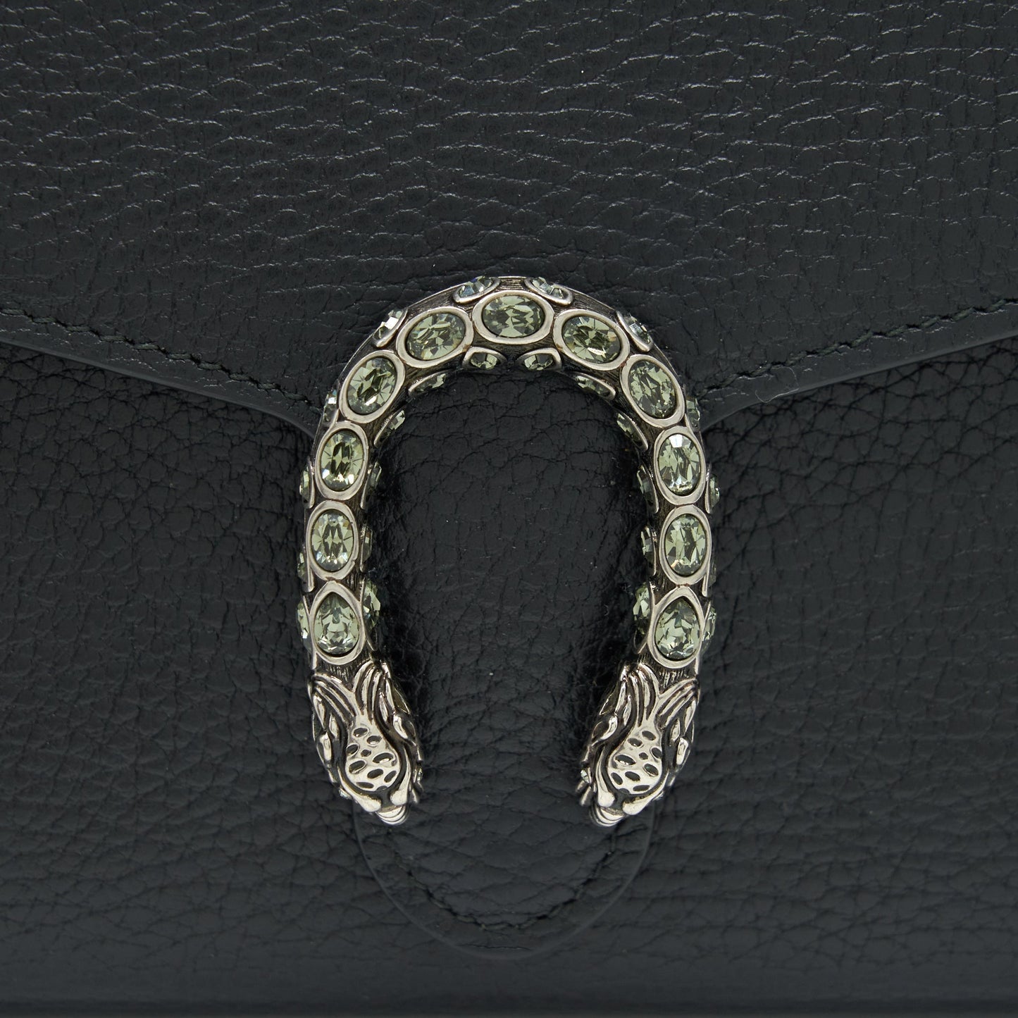 Gucci Mini Dionysus Wallet On Chain Grained Calfskin Black SHW