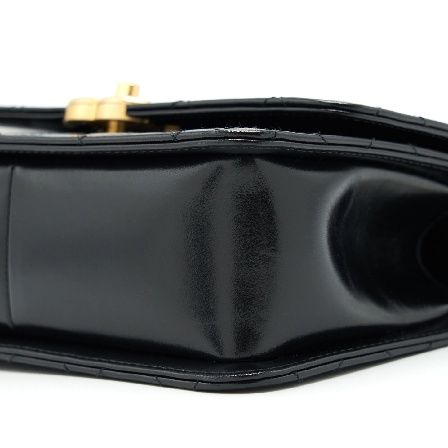 Chanel 21A Gold Crush Flap Bag Calfskin Black