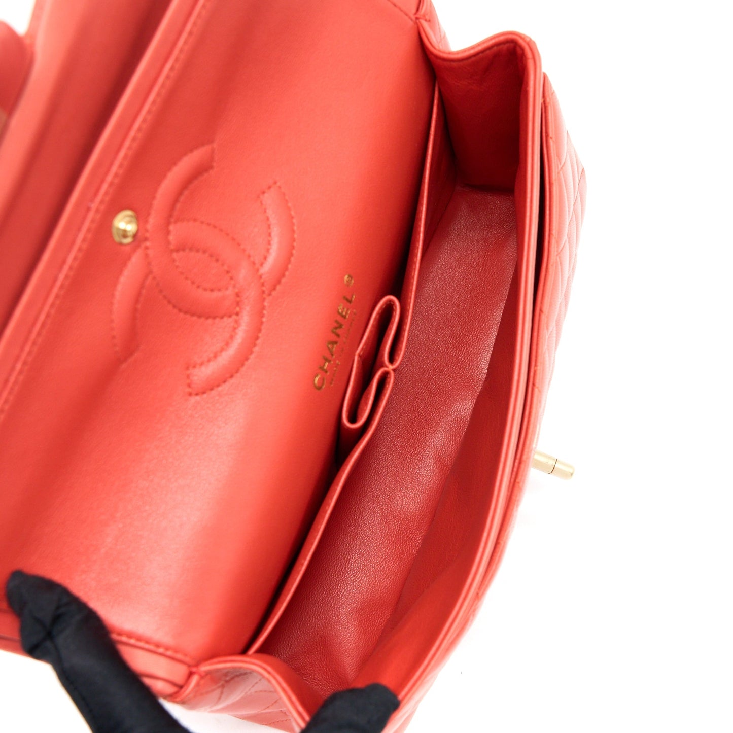 Chanel Medium Classic Double Flap Bag Lambskin Coral Brushed