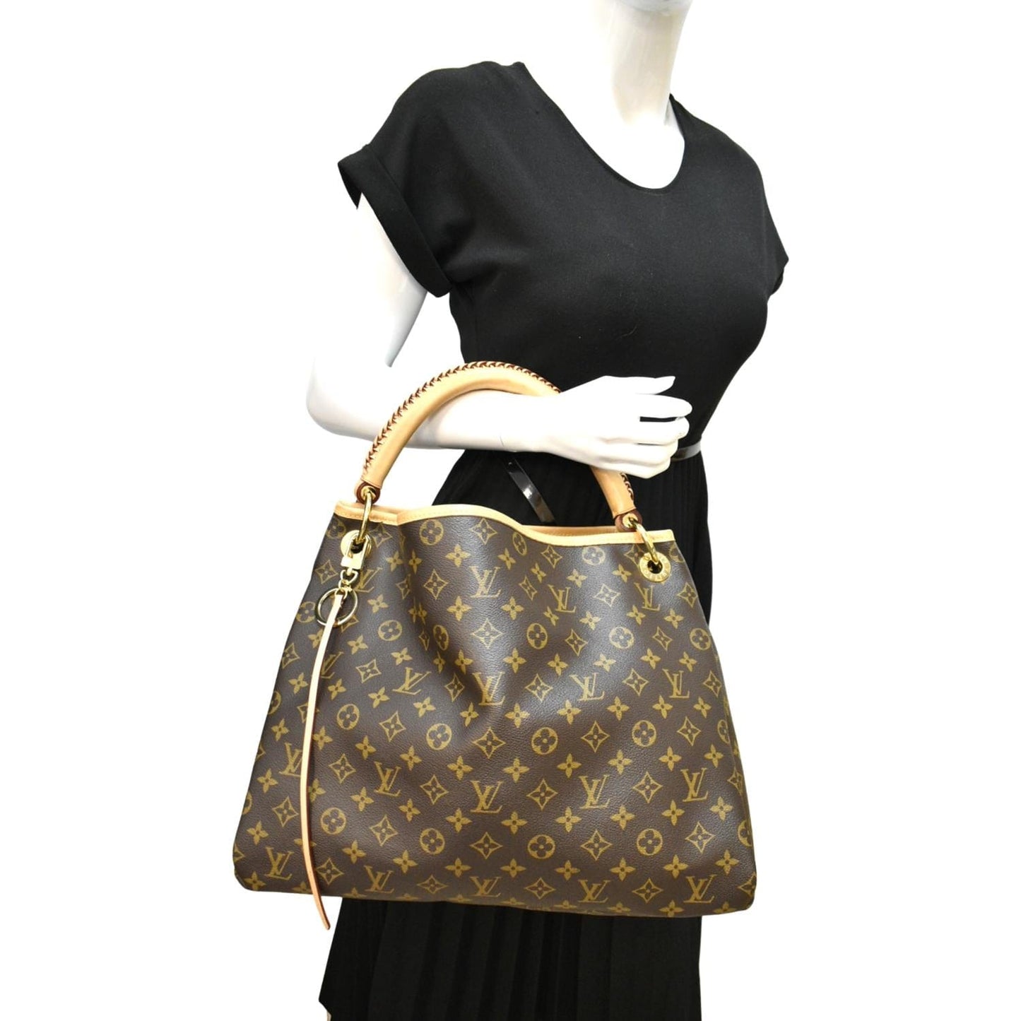 Louis Vuitton Artsy MM Monogram Canvas Hobo Bag Brown