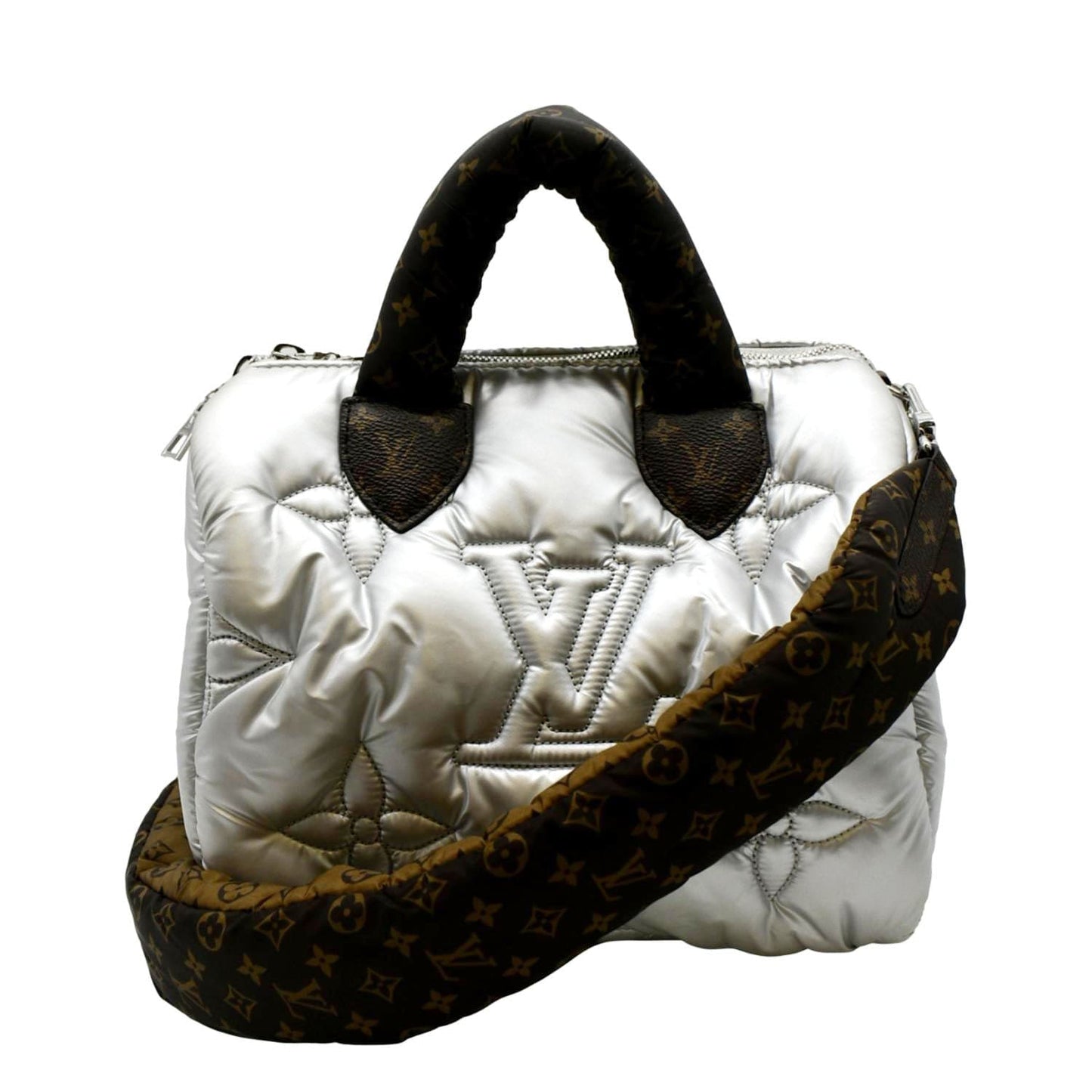 LOUIS VUITTON  Bandouliere 25 Econyl Nylon Pillow Shoulder Bag Silver