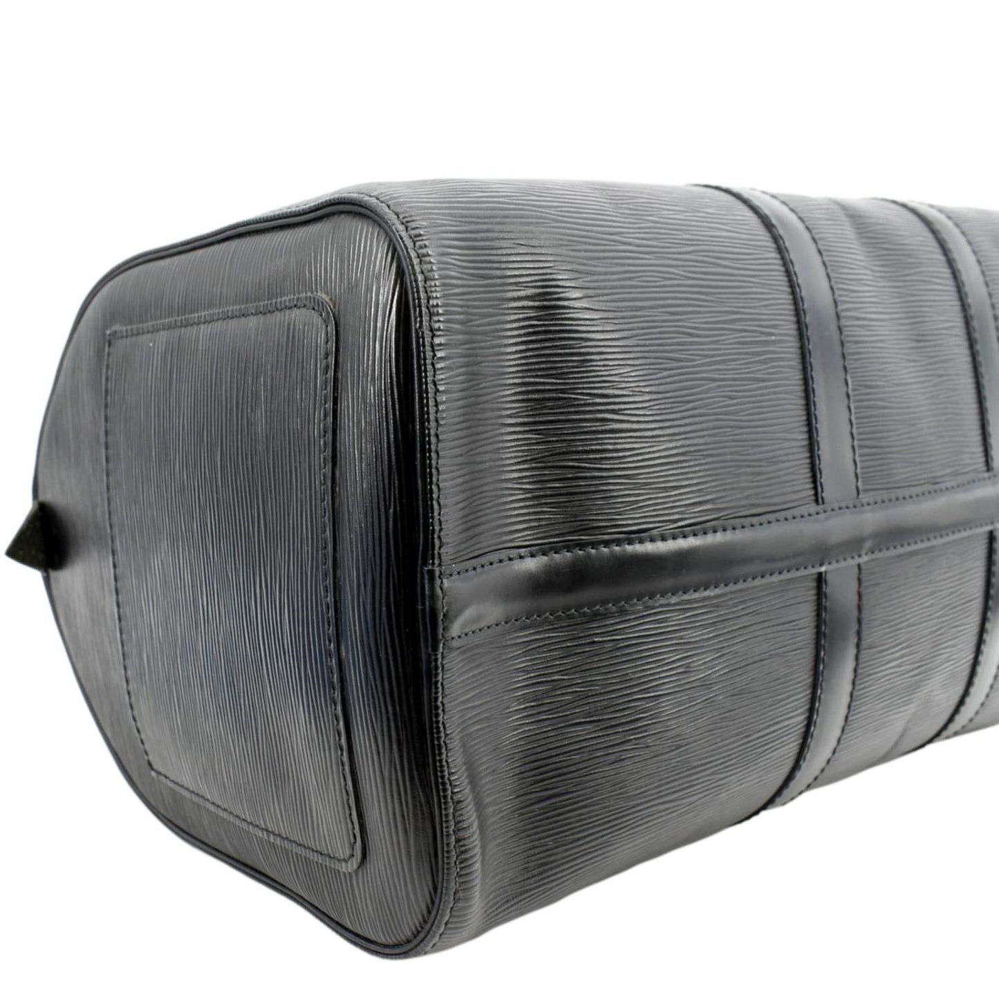LOUIS VUITTON Keepall 45 Epi Leather Travel Bag Black