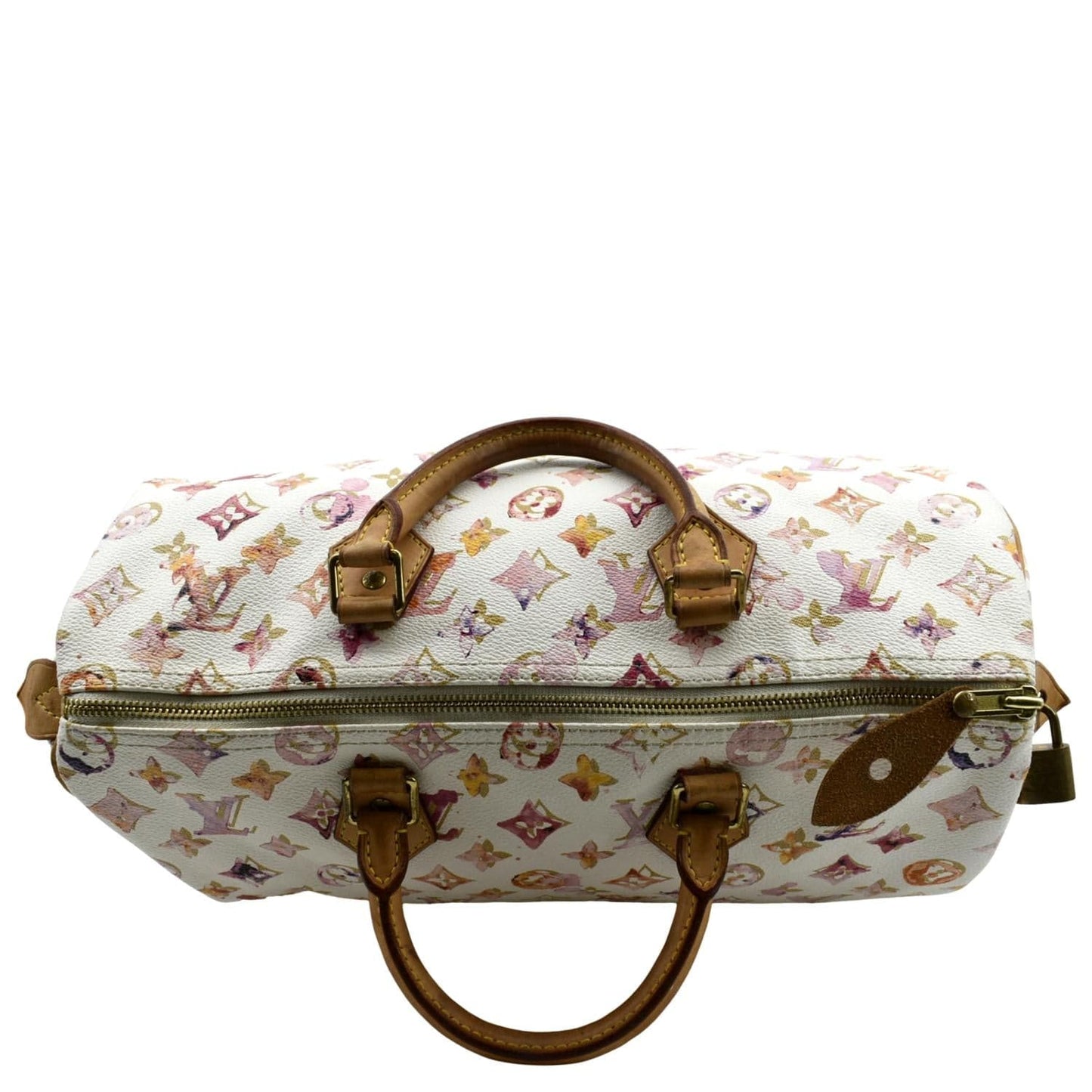 LOUIS VUITTON Richard Prince Watercolor Aquarelle  35 Monogram Satchel Bag Multicolor