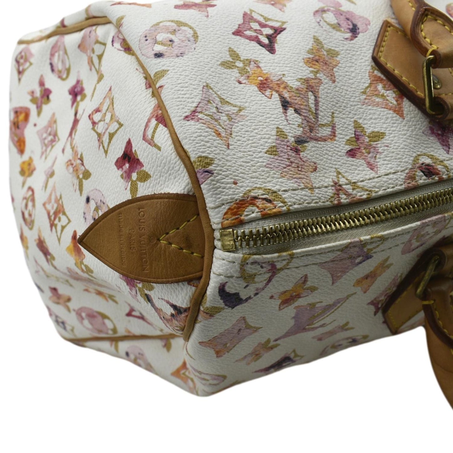 LOUIS VUITTON Richard Prince Watercolor Aquarelle  35 Monogram Satchel Bag Multicolor