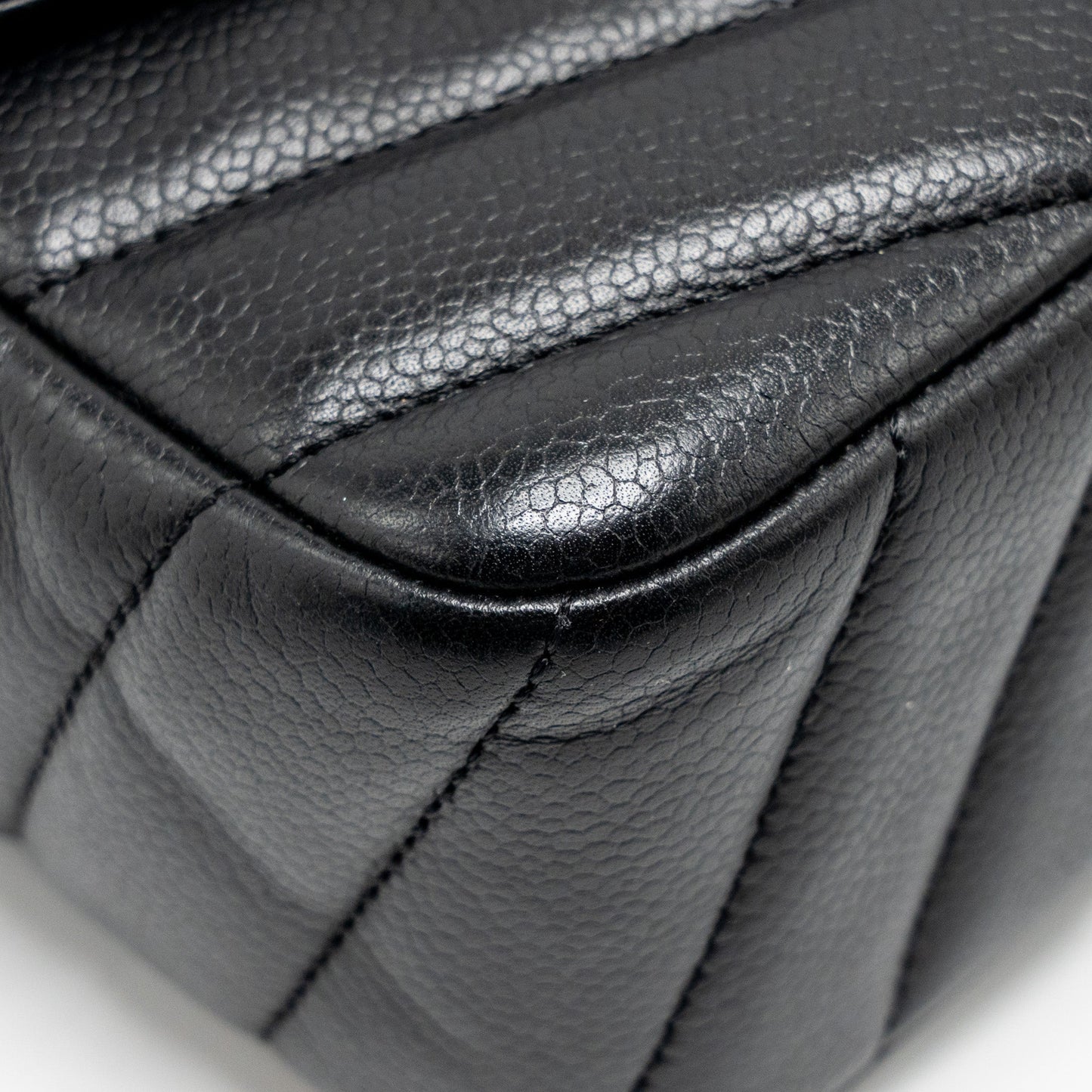 Chanel Envelop Flap Bag Chevron Caviar Black