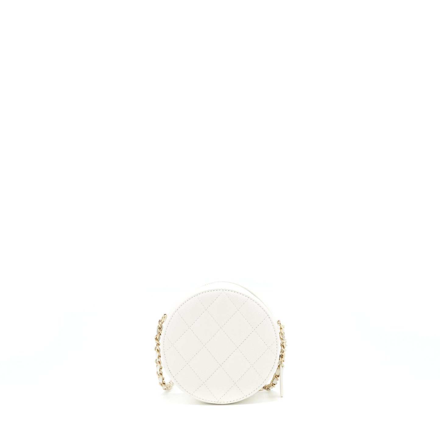 Chanel Round mini Bag Caviar white L