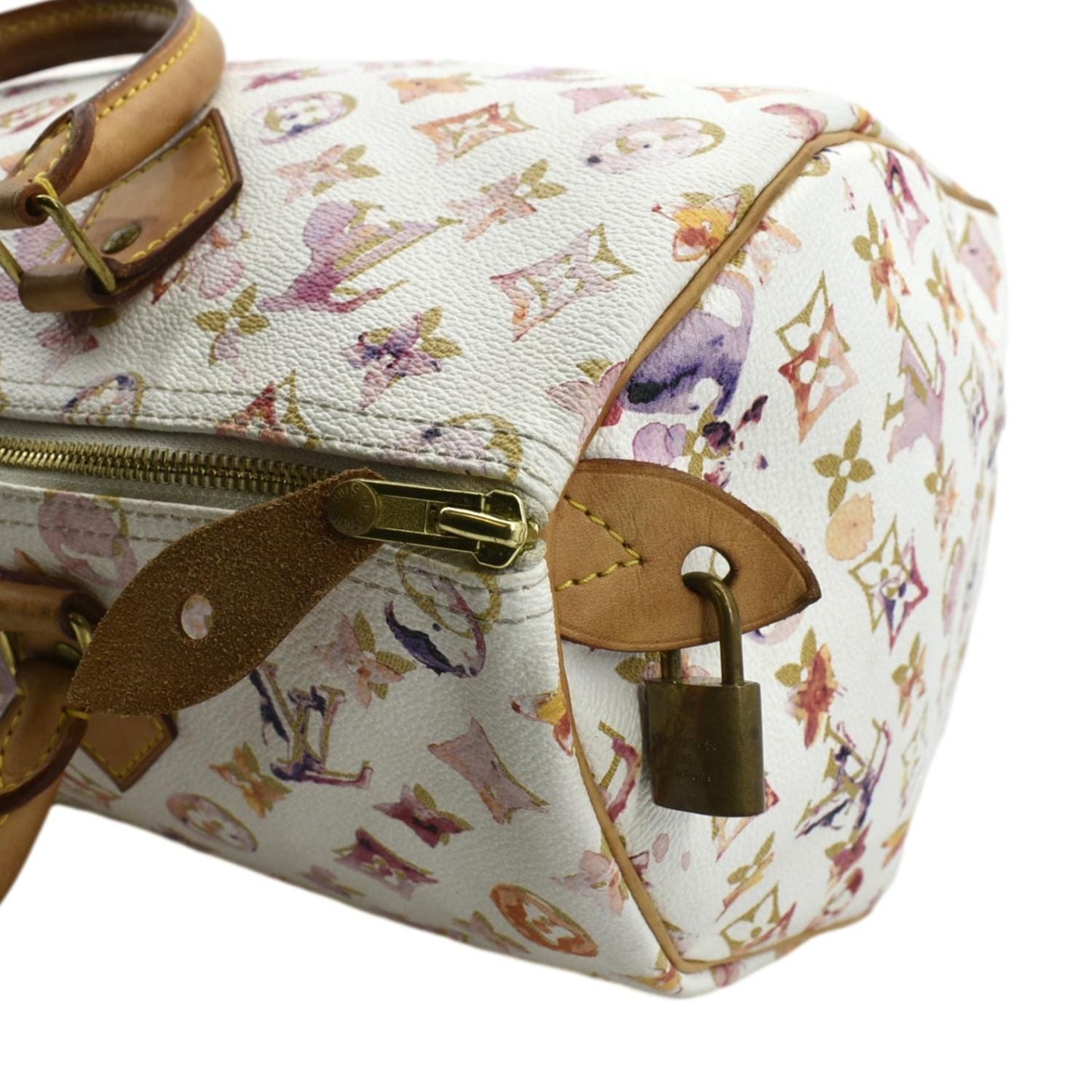 LOUIS VUITTON Richard Prince Watercolor Aquarelle  35 Monogram Satchel Bag Multicolor