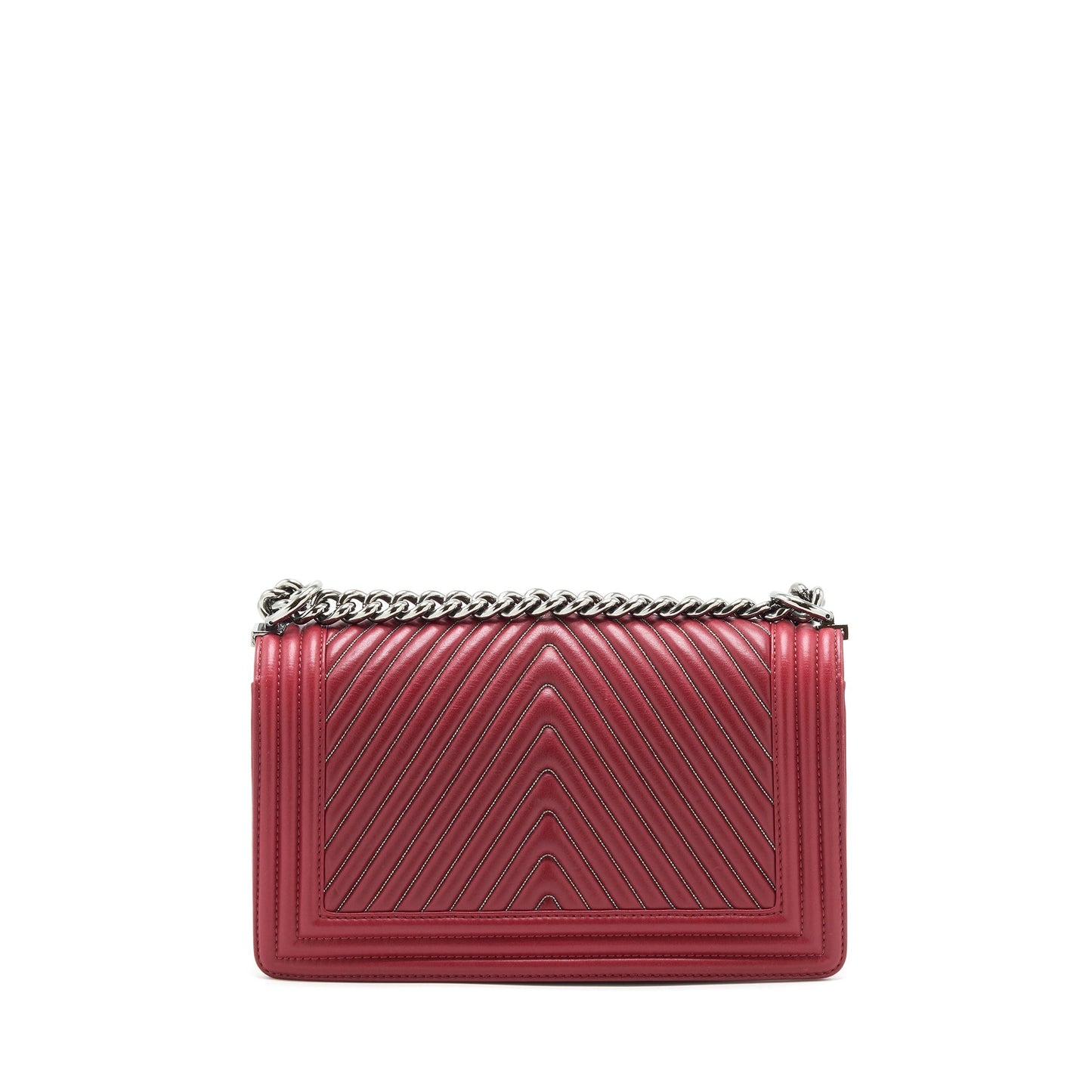 Chanel Medium Chevron Boy Chanel Bag Limited Edition dark red