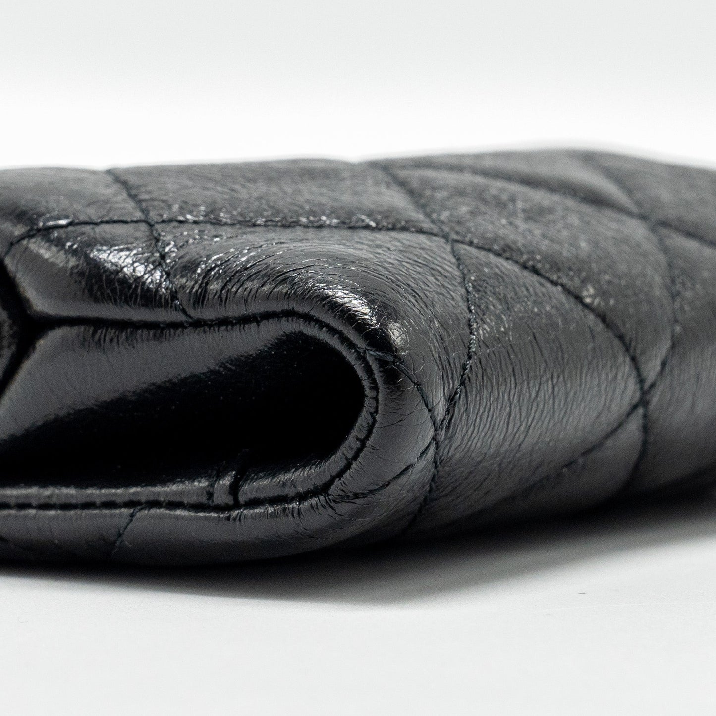 Chanel Quilted Mini Clip Purse With Chain Aged Calfskin Black L (microchip)