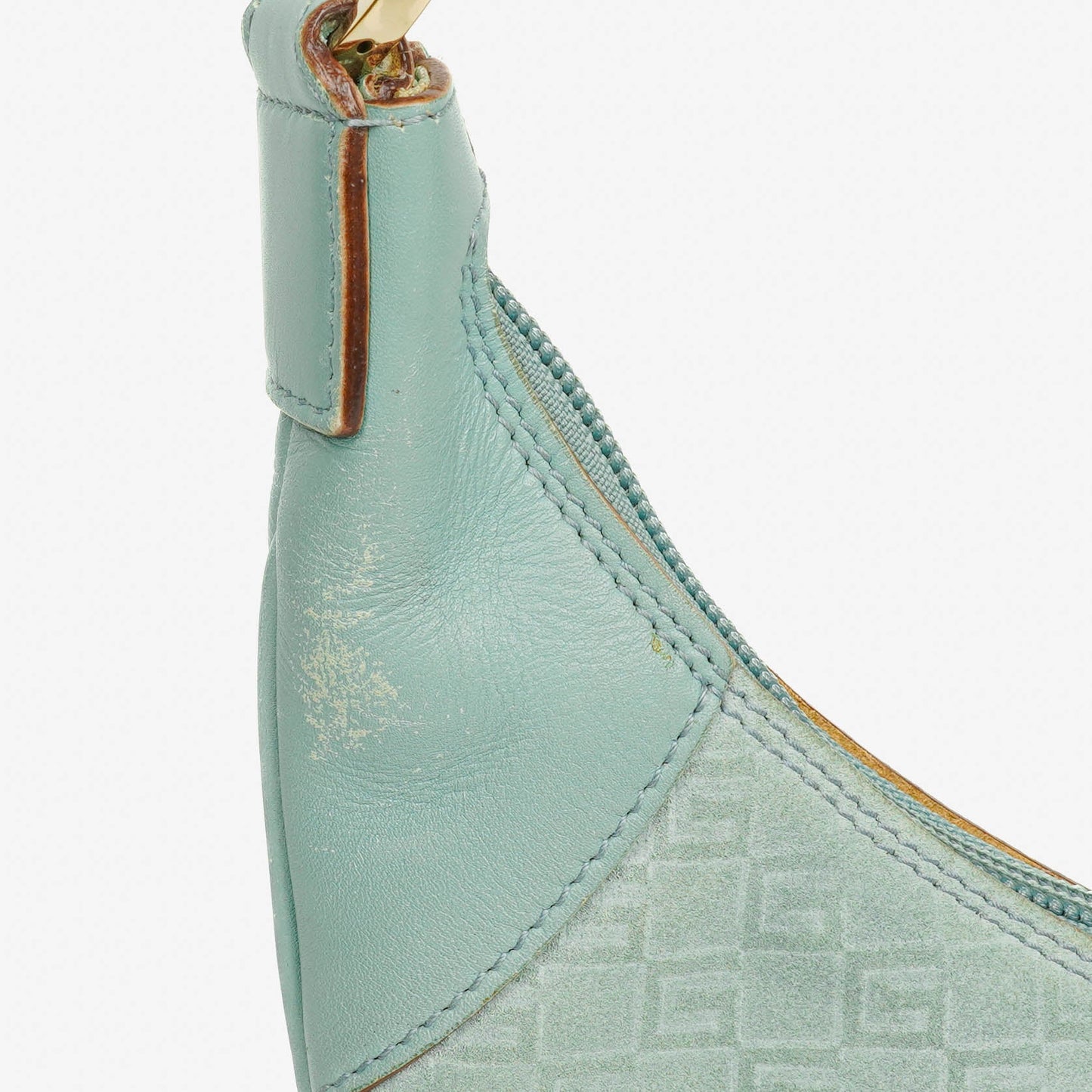 Gucci Suede And Leather Braided Handle Ring Hobo Bag