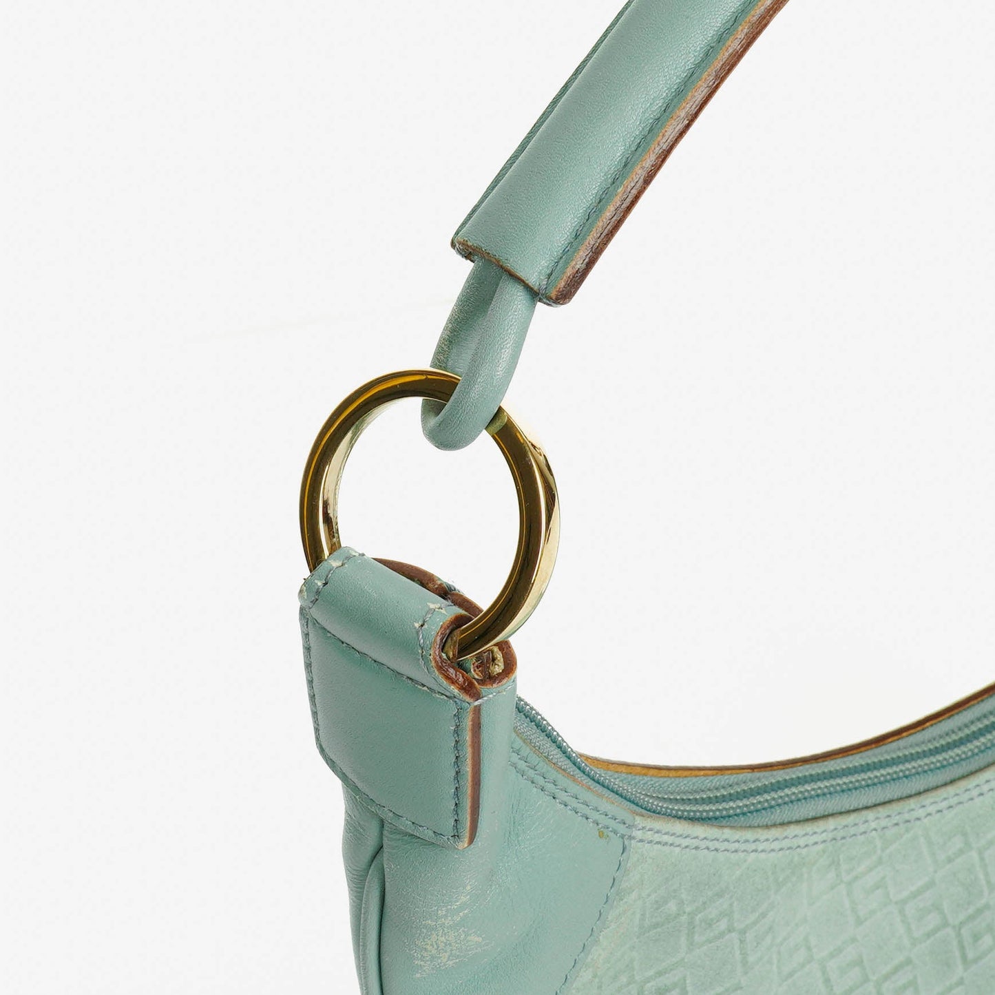 Gucci Suede And Leather Braided Handle Ring Hobo Bag
