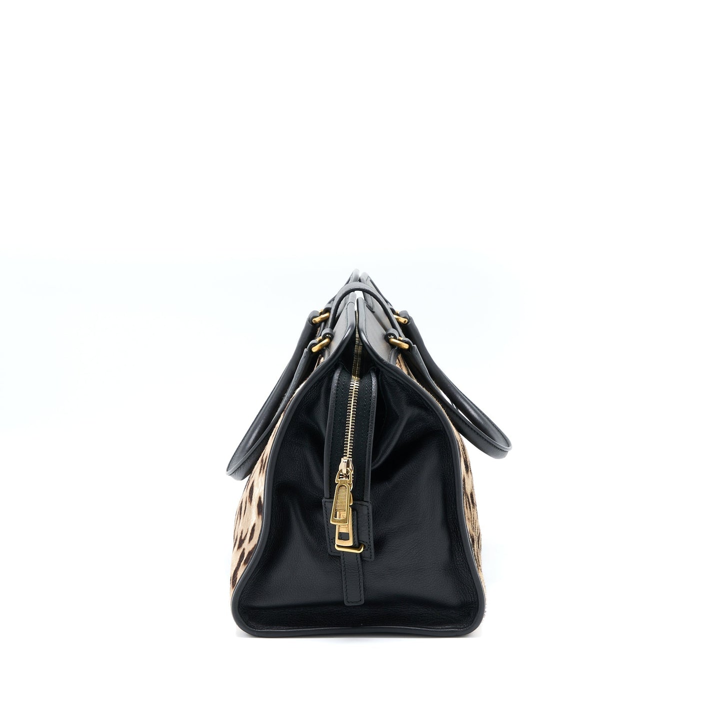 Saint Laurent Cabas Chyc Tote Purse Animal Print Horsehair/Calfskin Black