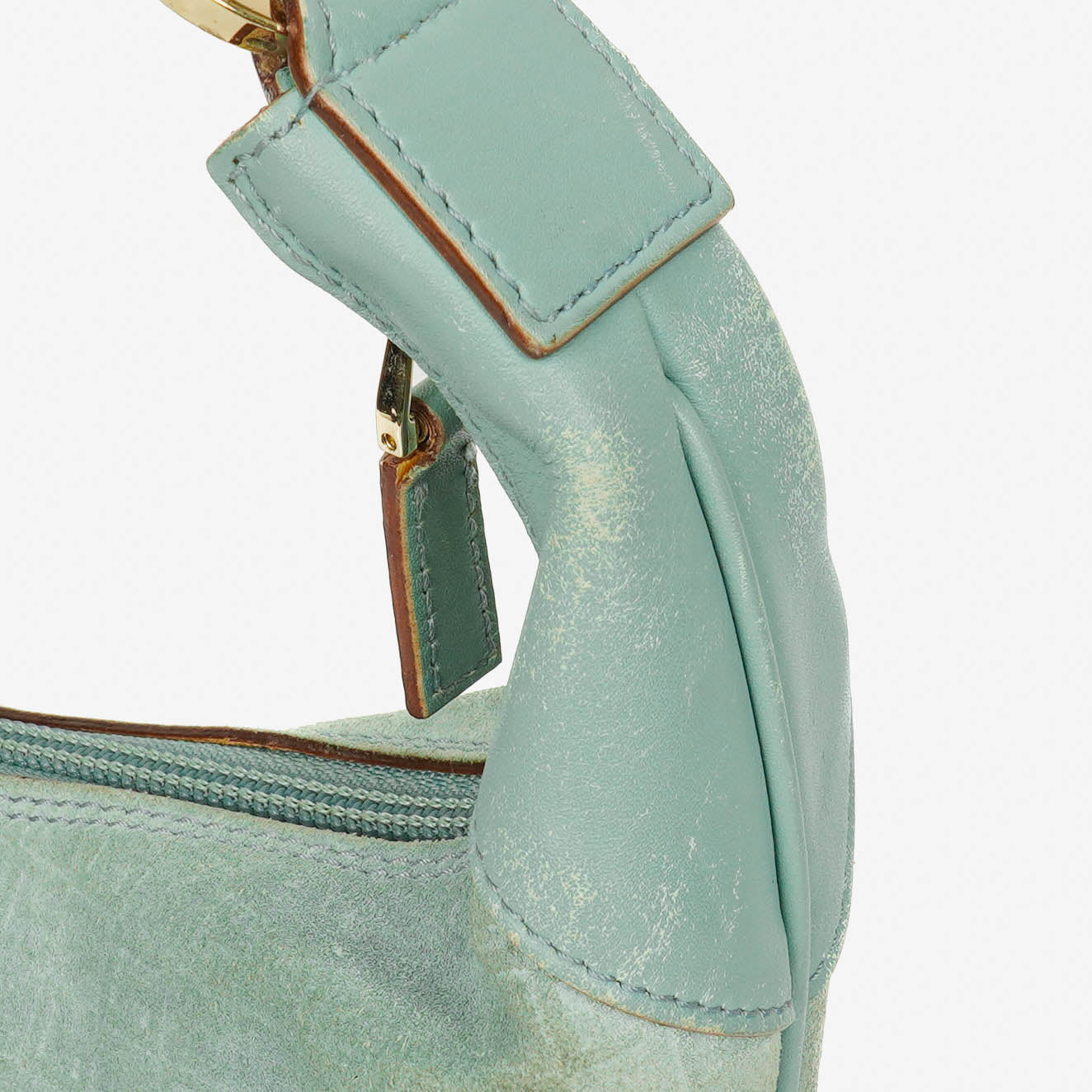 Gucci Suede And Leather Braided Handle Ring Hobo Bag