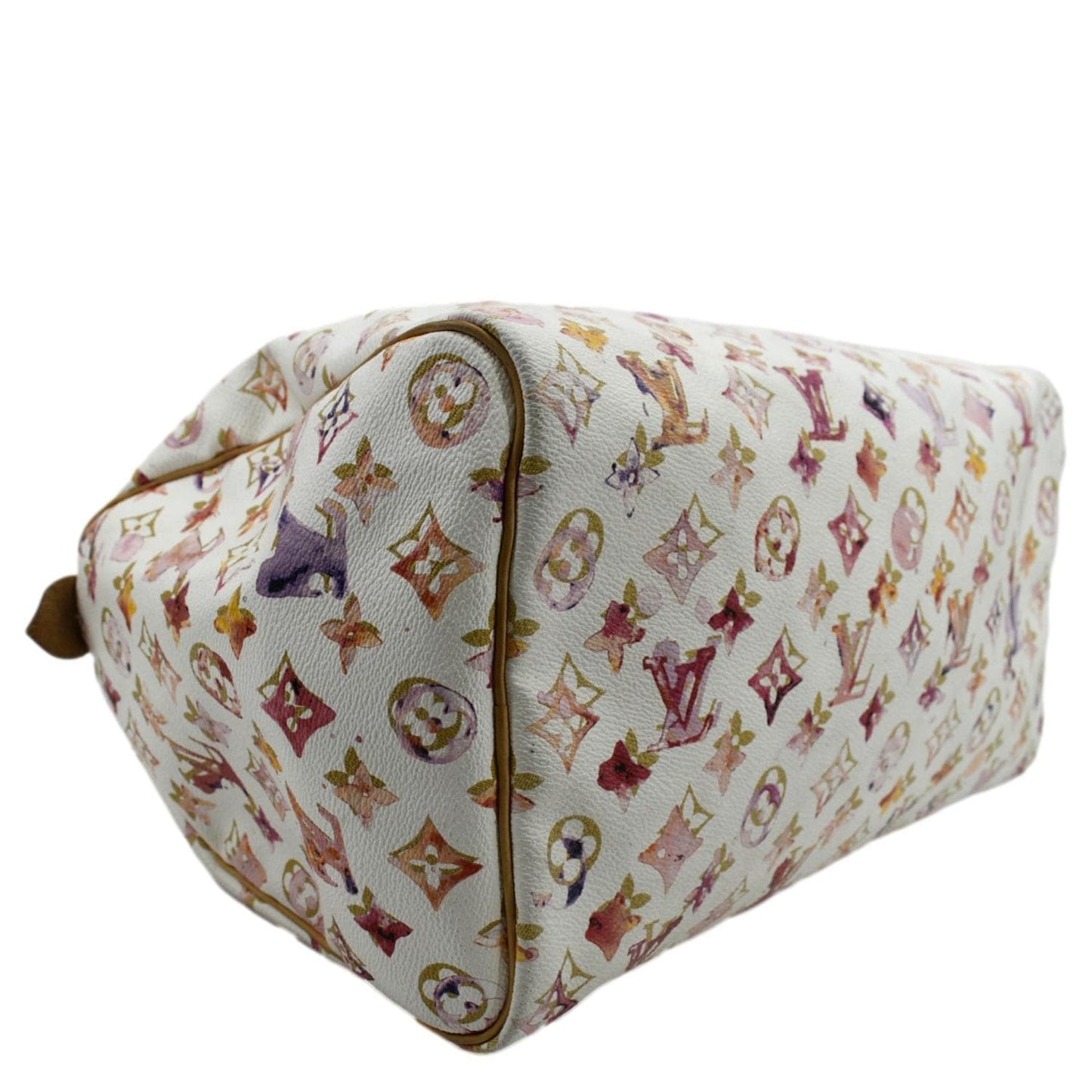 LOUIS VUITTON Richard Prince Watercolor Aquarelle  35 Monogram Satchel Bag Multicolor