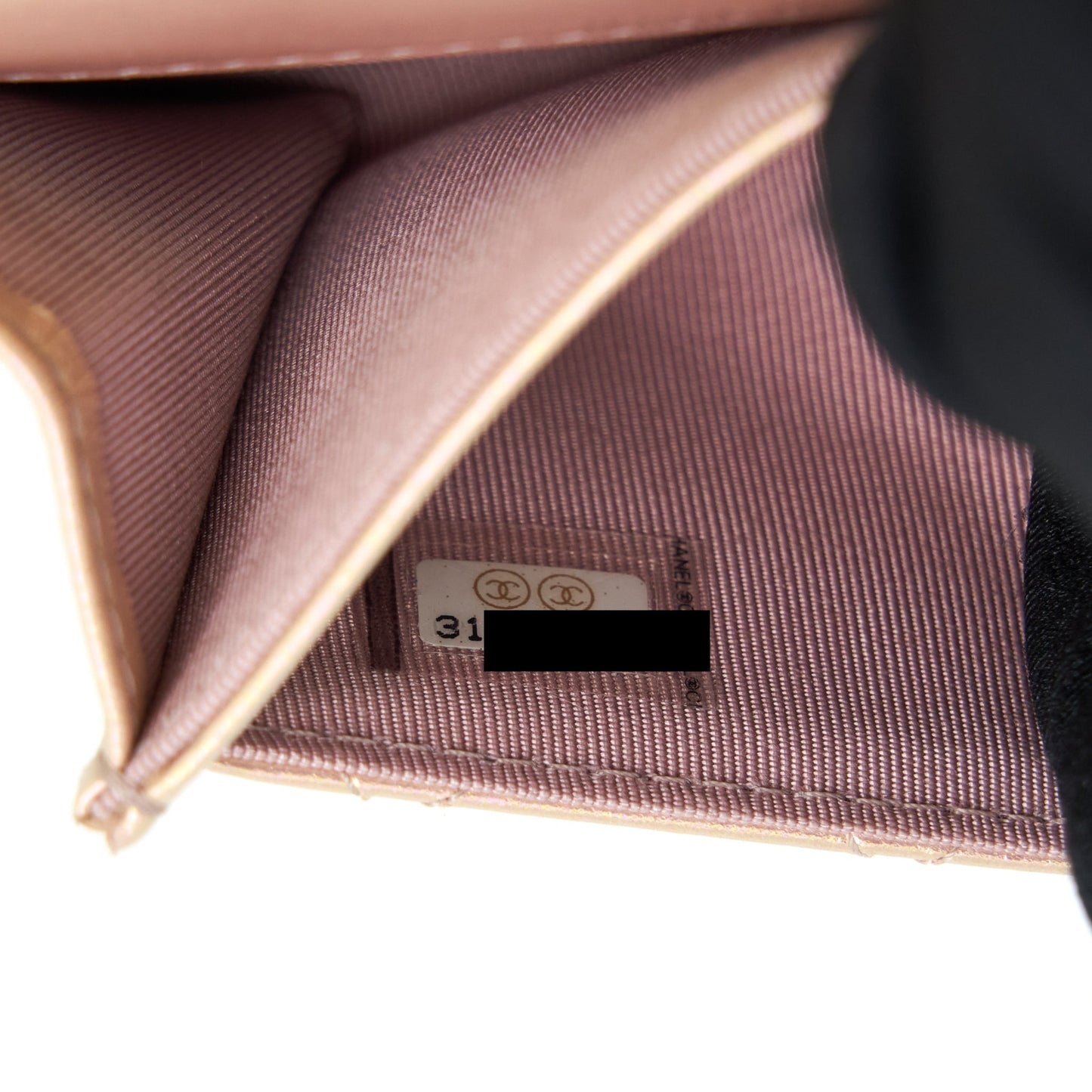 Chanel 21k Iridescent Pink Flap Card Holder