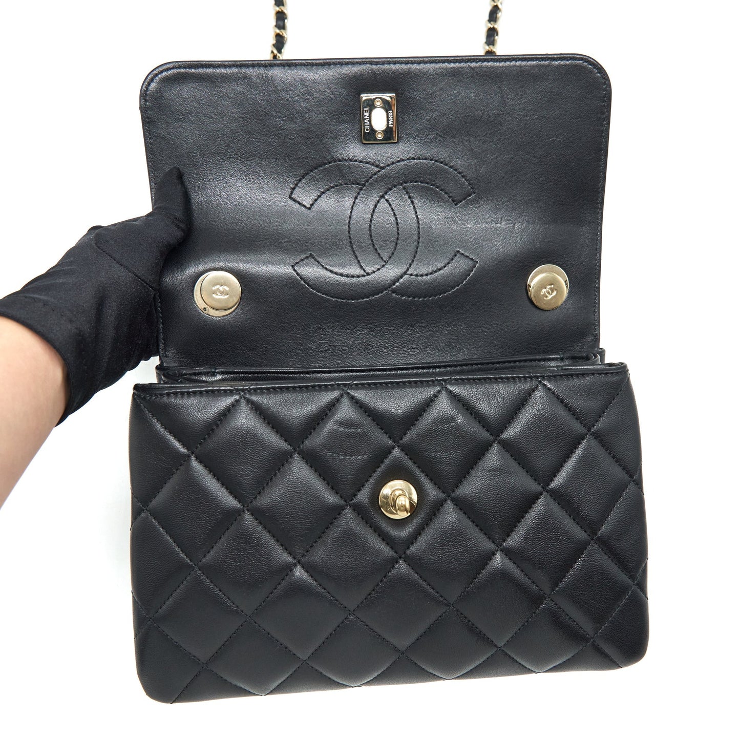 Chanel Trendy CC Flap Bag Lambskin Black L