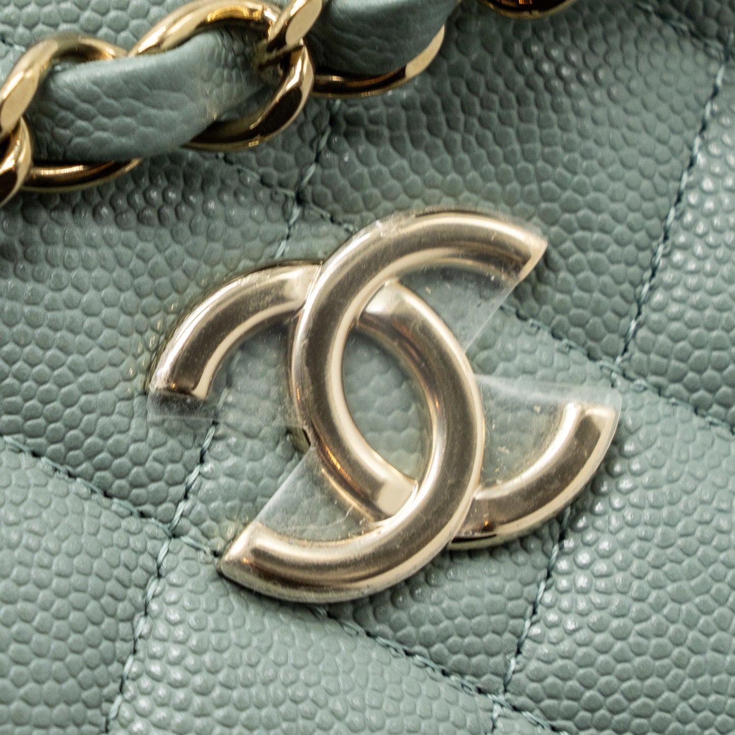 Chanel 23C mini bucket tote bag caviar light grey L (microchip)