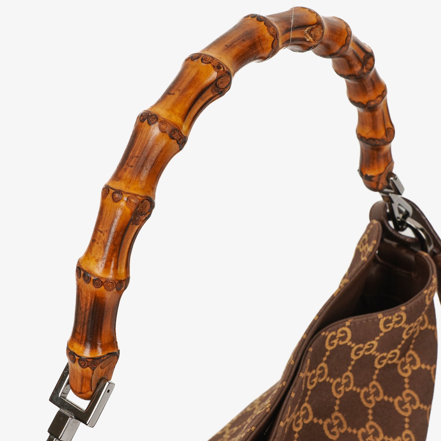 Gucci Bamboo Top Handle GG Canvas Brown/Biege Hobo Bag