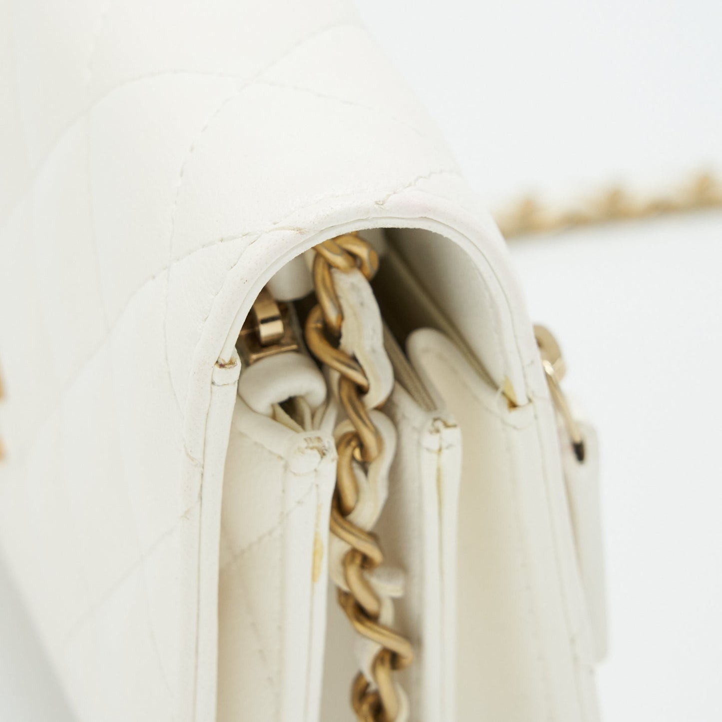 Chanel Ruffles Mini Wallet On Chains White