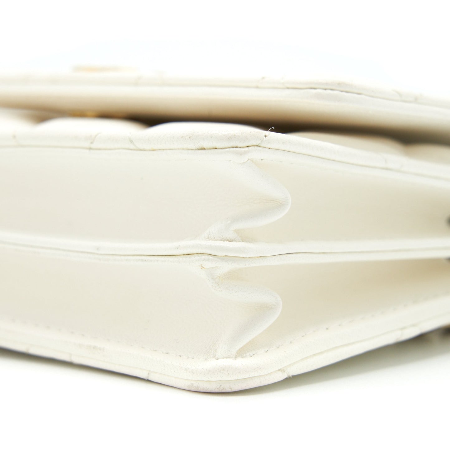 Chanel Ruffles Mini Wallet On Chains White