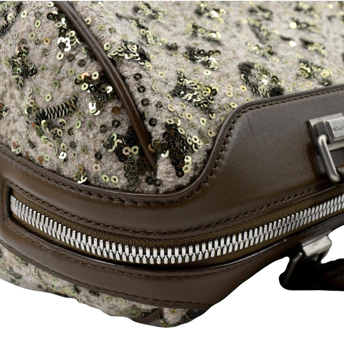 LOUIS VUITTON  Sunshine Express 30 Monogram Sequin Satchel Bag Khaki