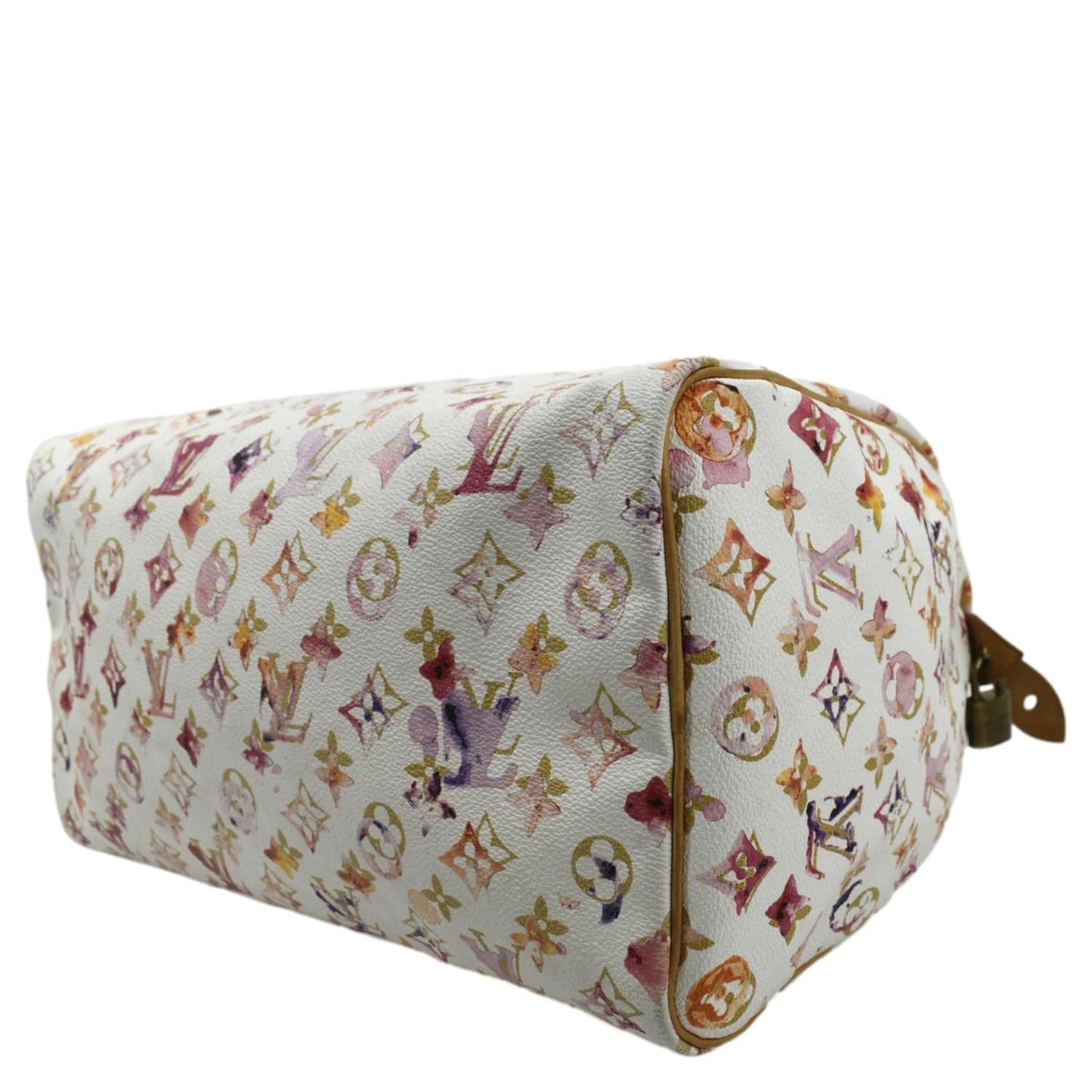 LOUIS VUITTON Richard Prince Watercolor Aquarelle  35 Monogram Satchel Bag Multicolor