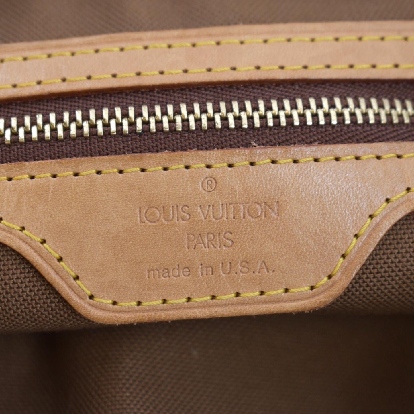 LOUIS VUITTON Cabas Piano Monogram Canvas Shoulder Bag Brown