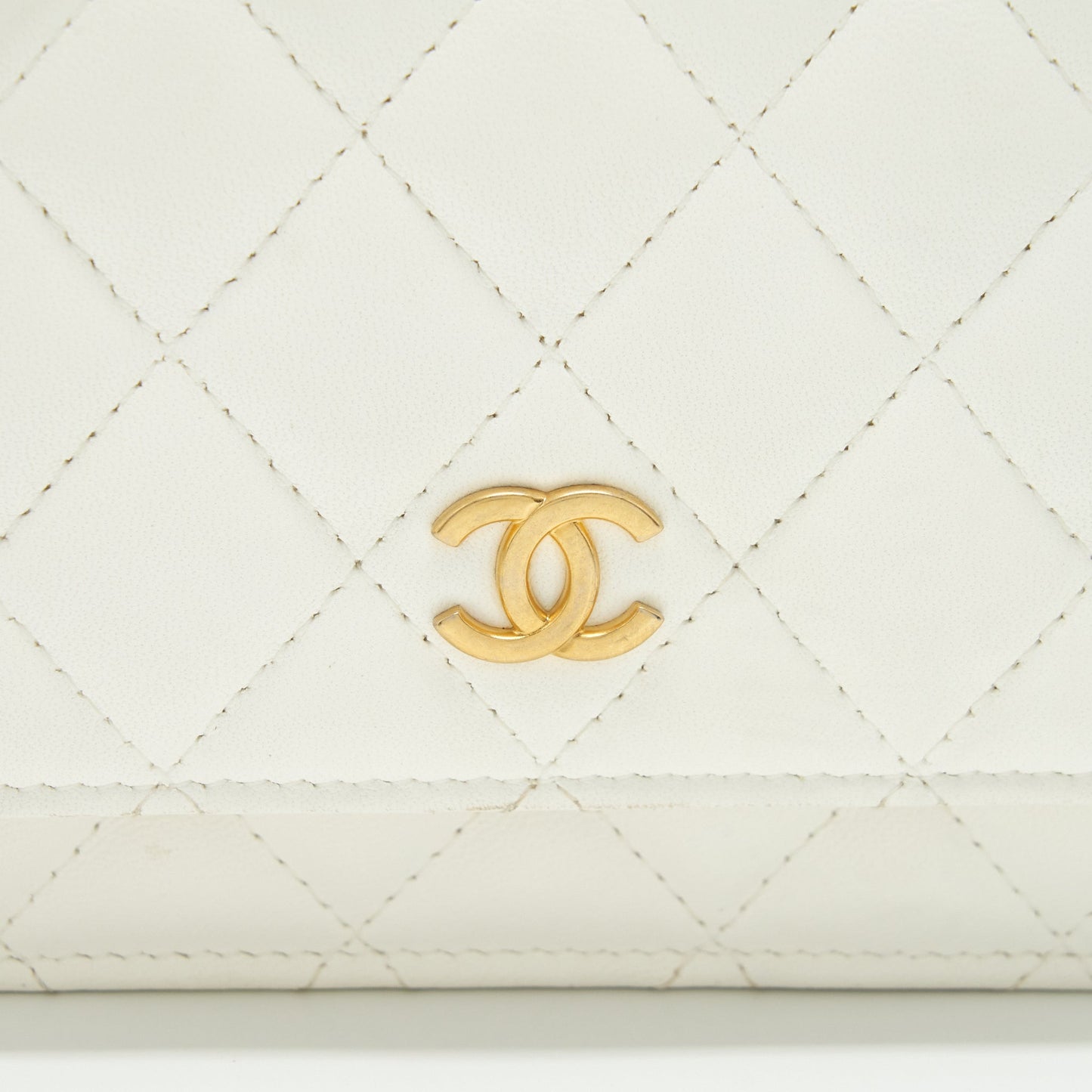 Chanel Ruffles Mini Wallet On Chains White
