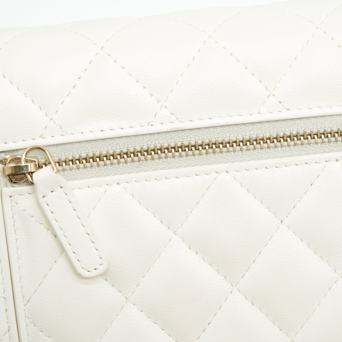 Chanel Ruffles Mini Wallet On Chains White