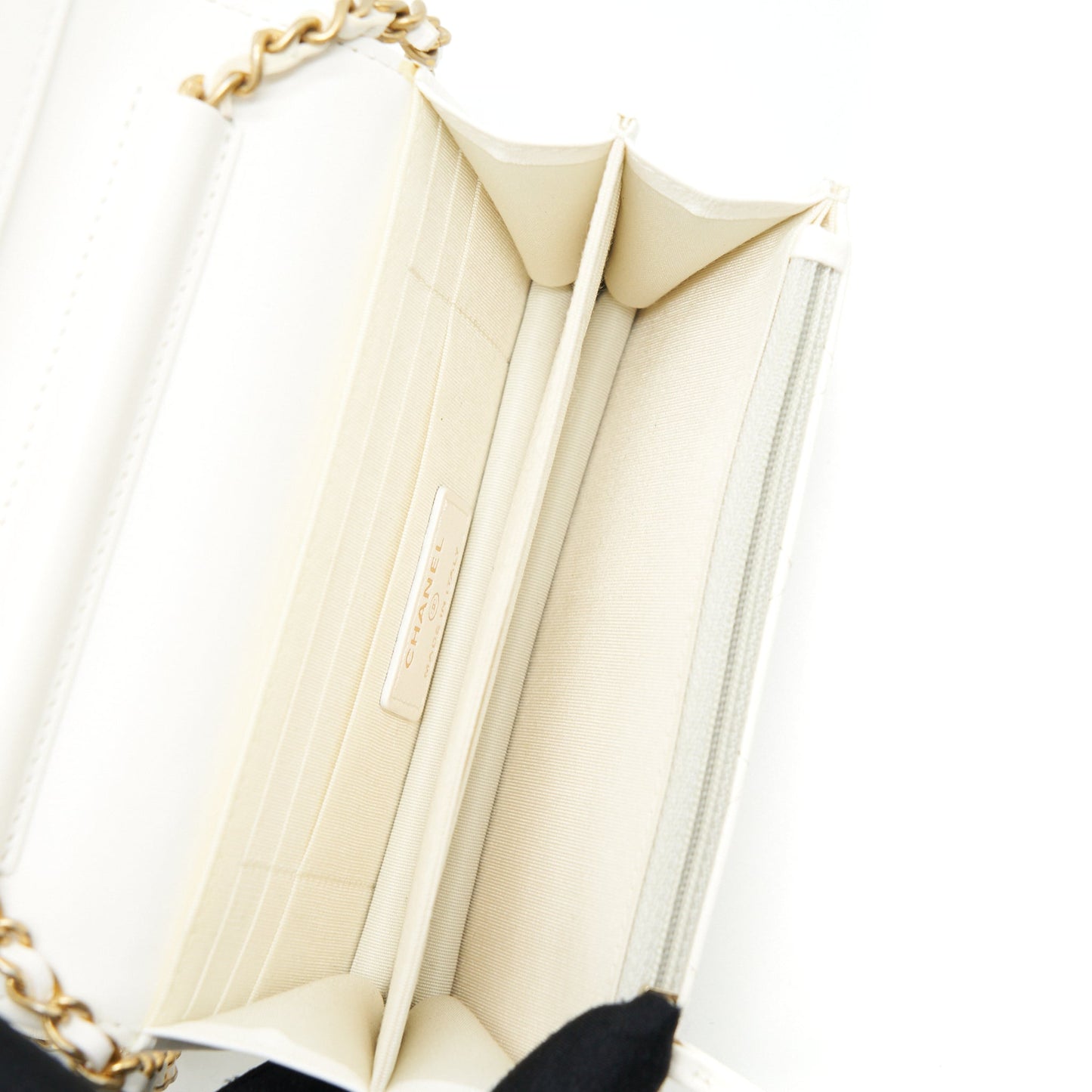 Chanel Ruffles Mini Wallet On Chains White