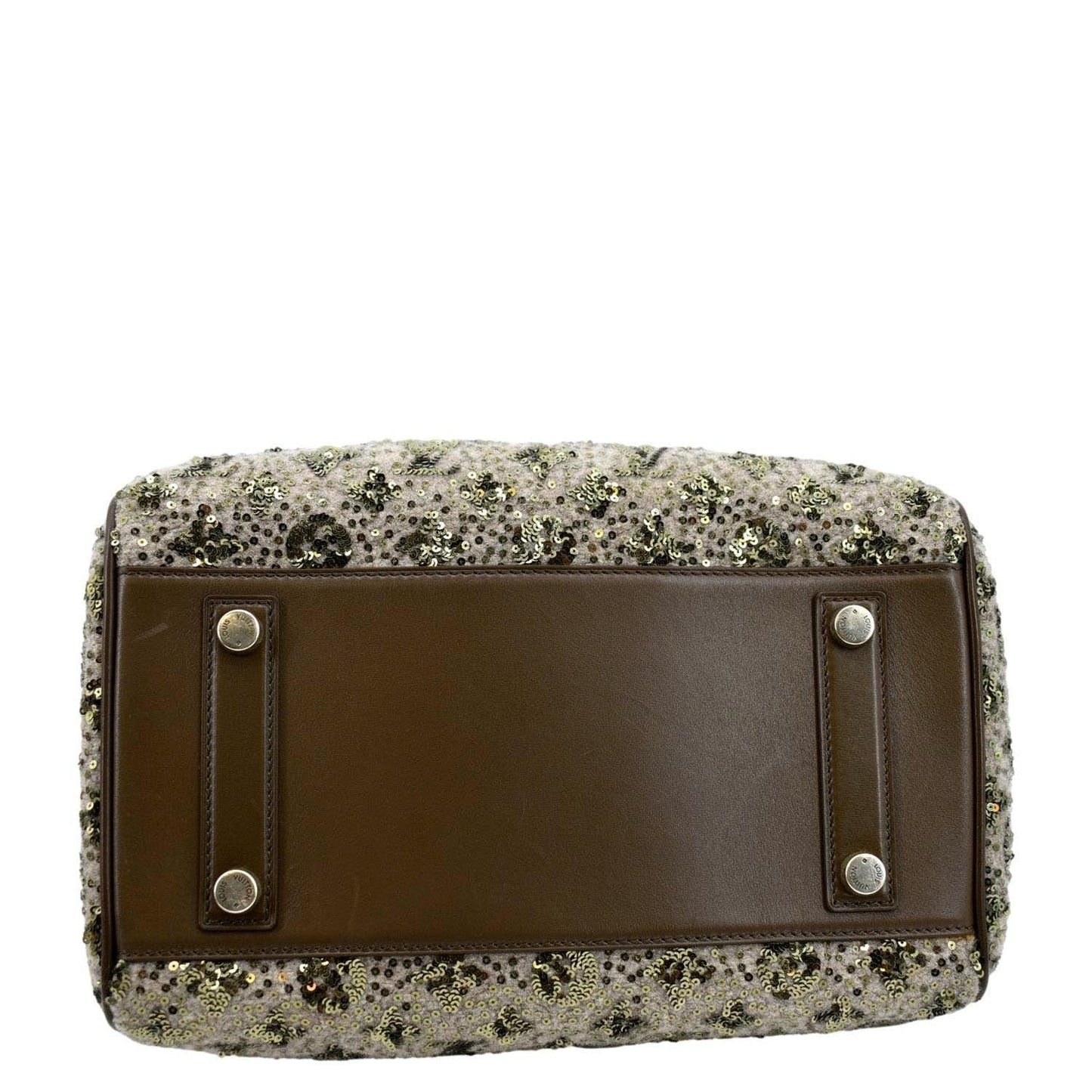 LOUIS VUITTON  Sunshine Express 30 Monogram Sequin Satchel Bag Khaki