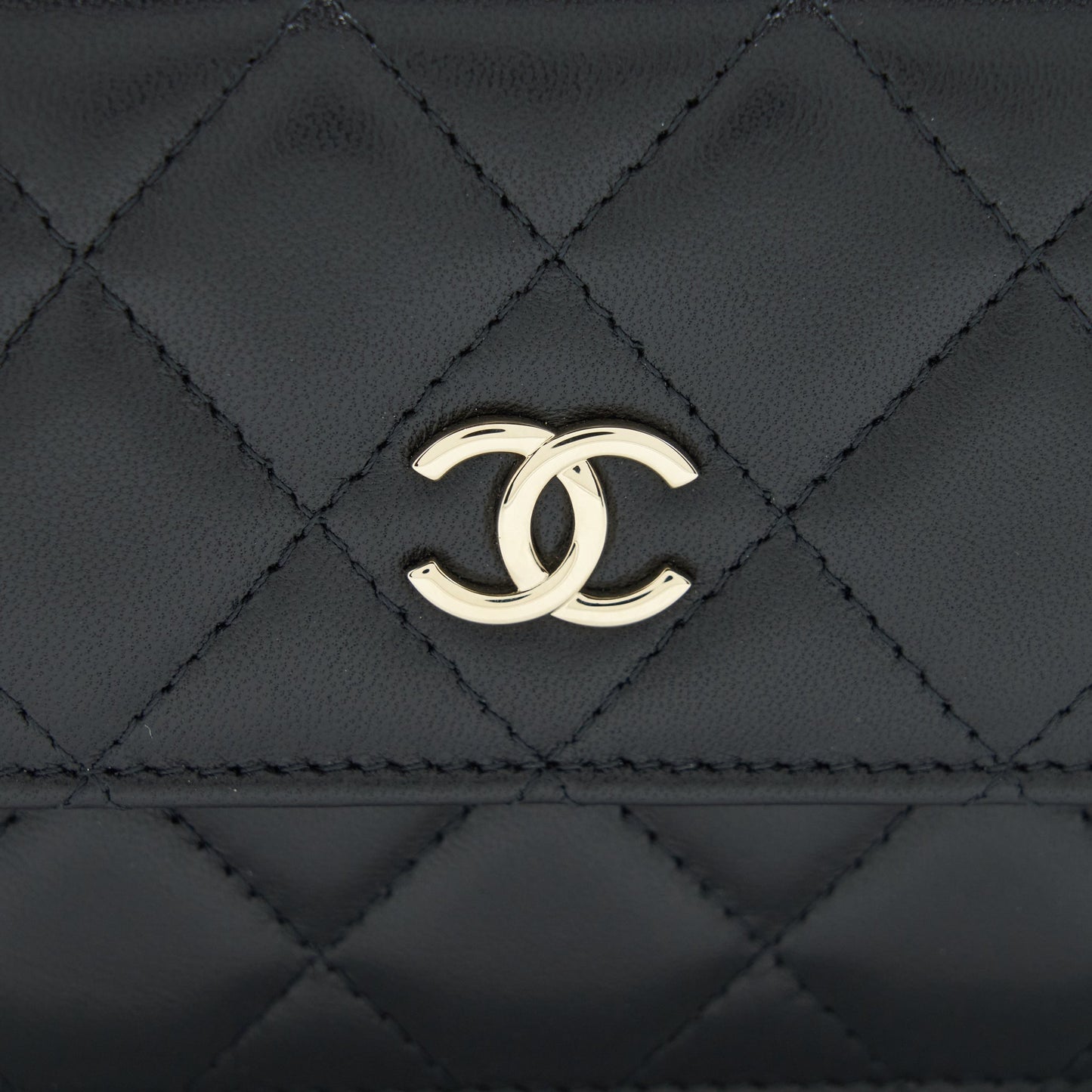 Chanel Mini Flap Bag With Camellia Chain Lambskin Black L