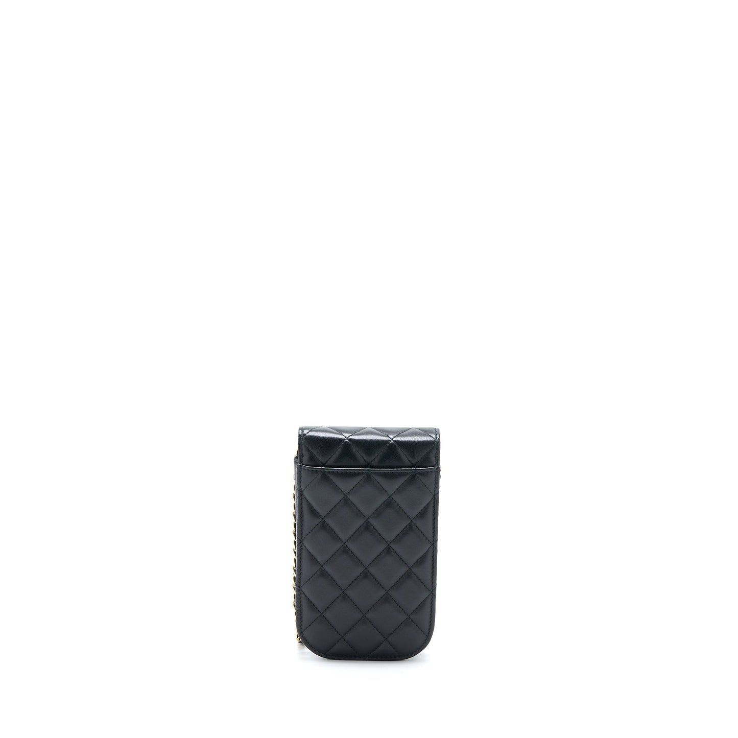Chanel Flap Phone Pouch with Chain Black Lambskin