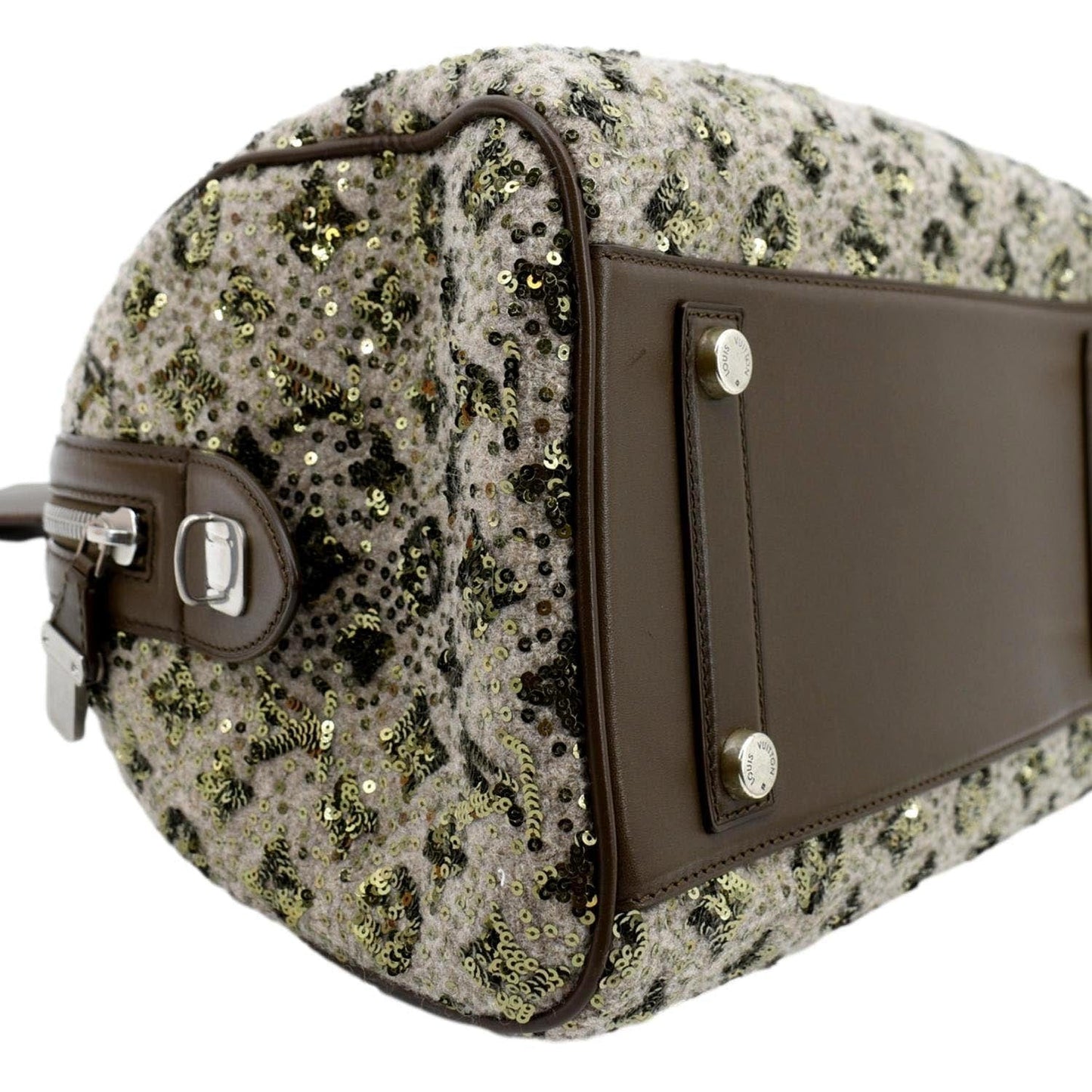 LOUIS VUITTON  Sunshine Express 30 Monogram Sequin Satchel Bag Khaki