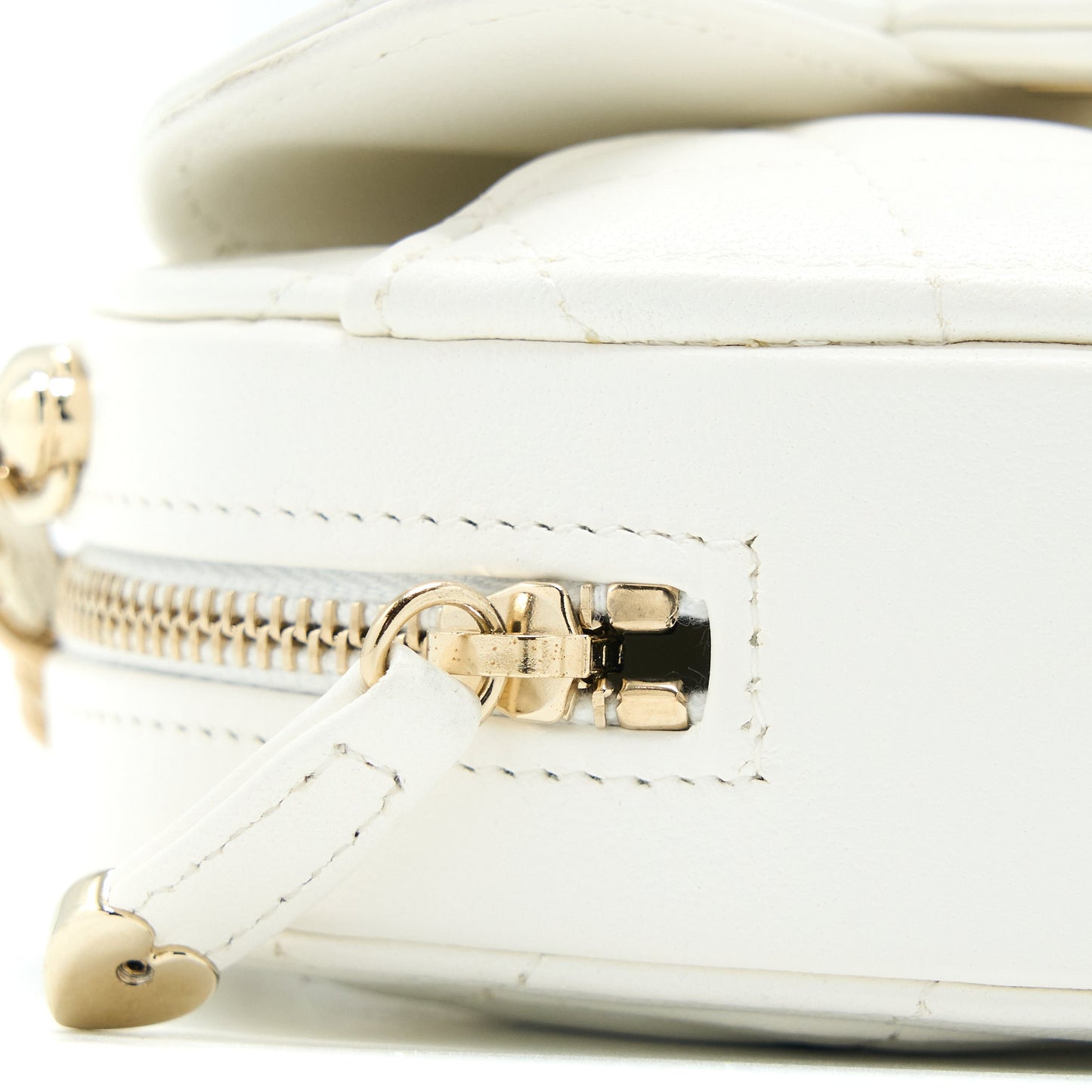 Chanel Small Heart Bag Lambskin White L