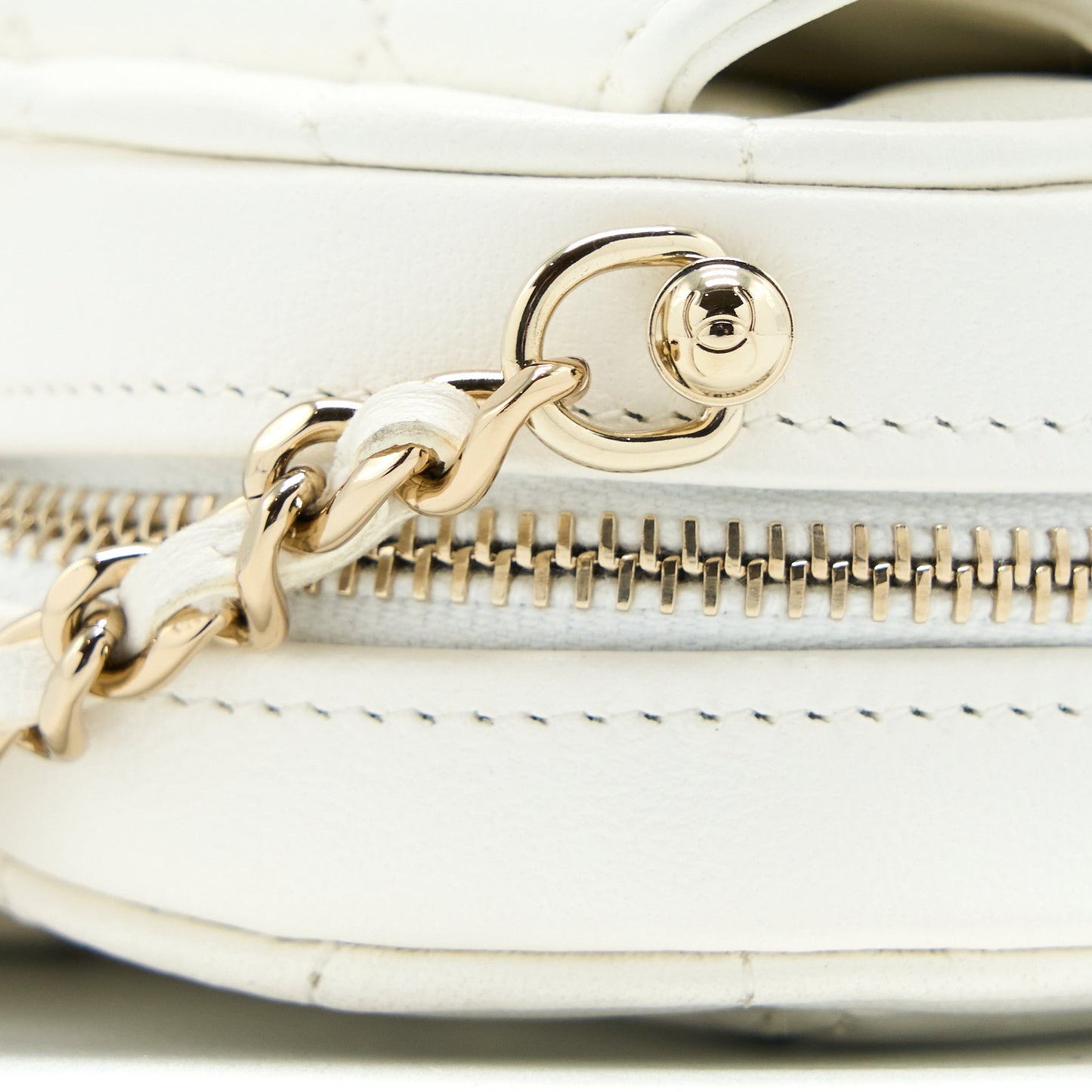 Chanel Small Heart Bag Lambskin White L