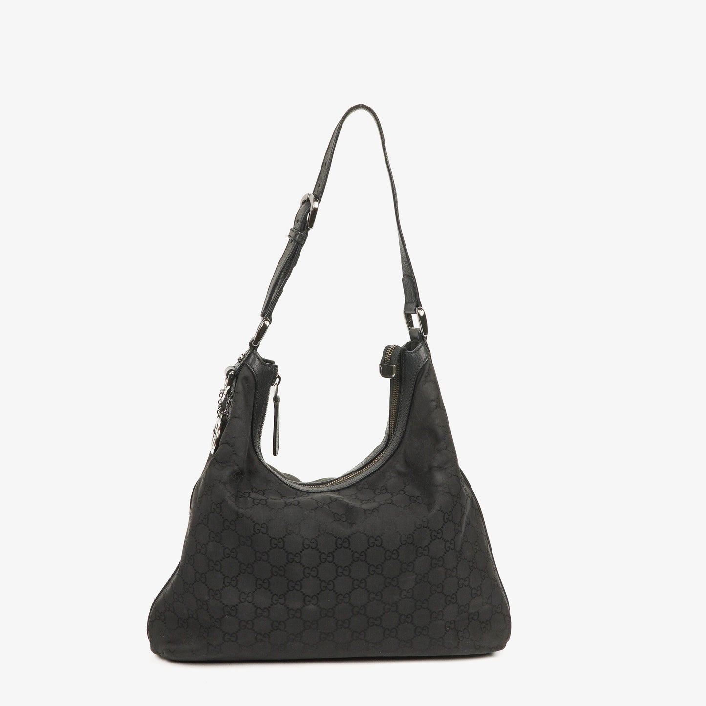 Gucci GG Canvas Charm Black Hobo Bag
