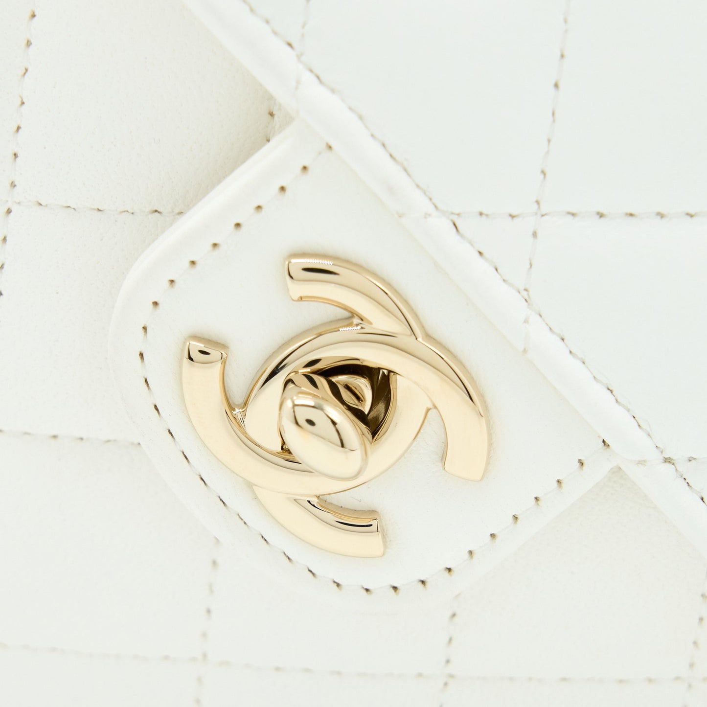 Chanel Small Heart Bag Lambskin White L