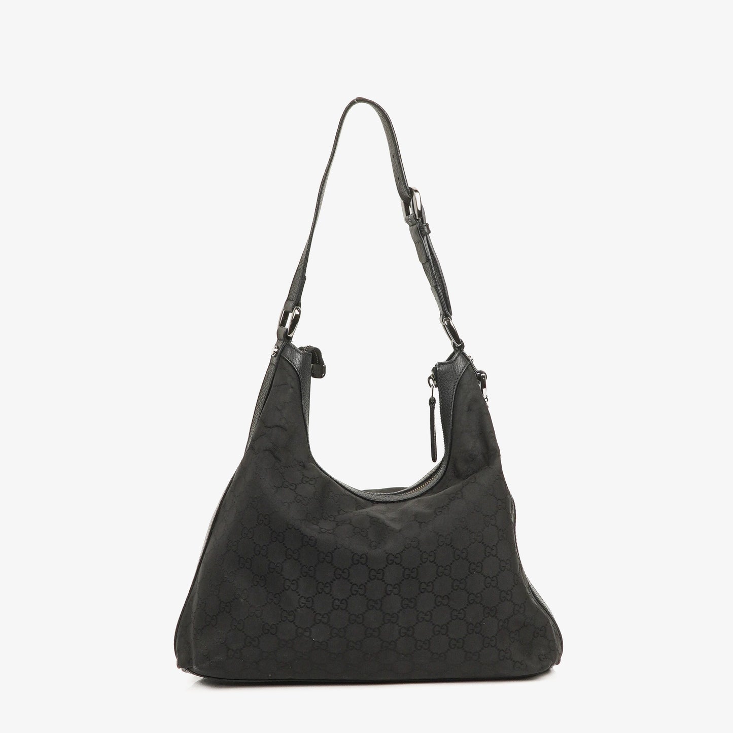 Gucci GG Canvas Charm Black Hobo Bag