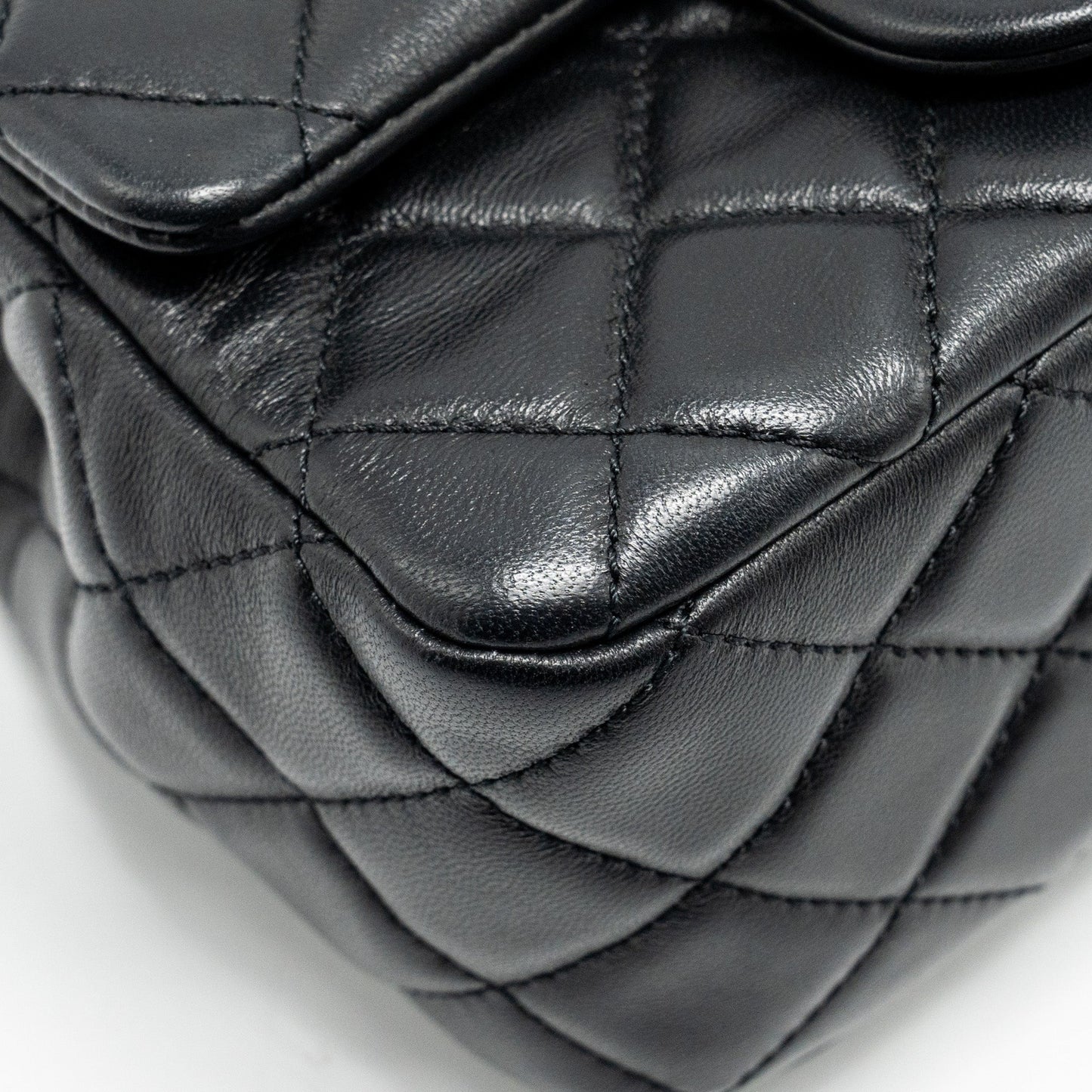 Chanel Pearl Crush Mini Square Flap Bag Lambskin BLACK  (Microchip)