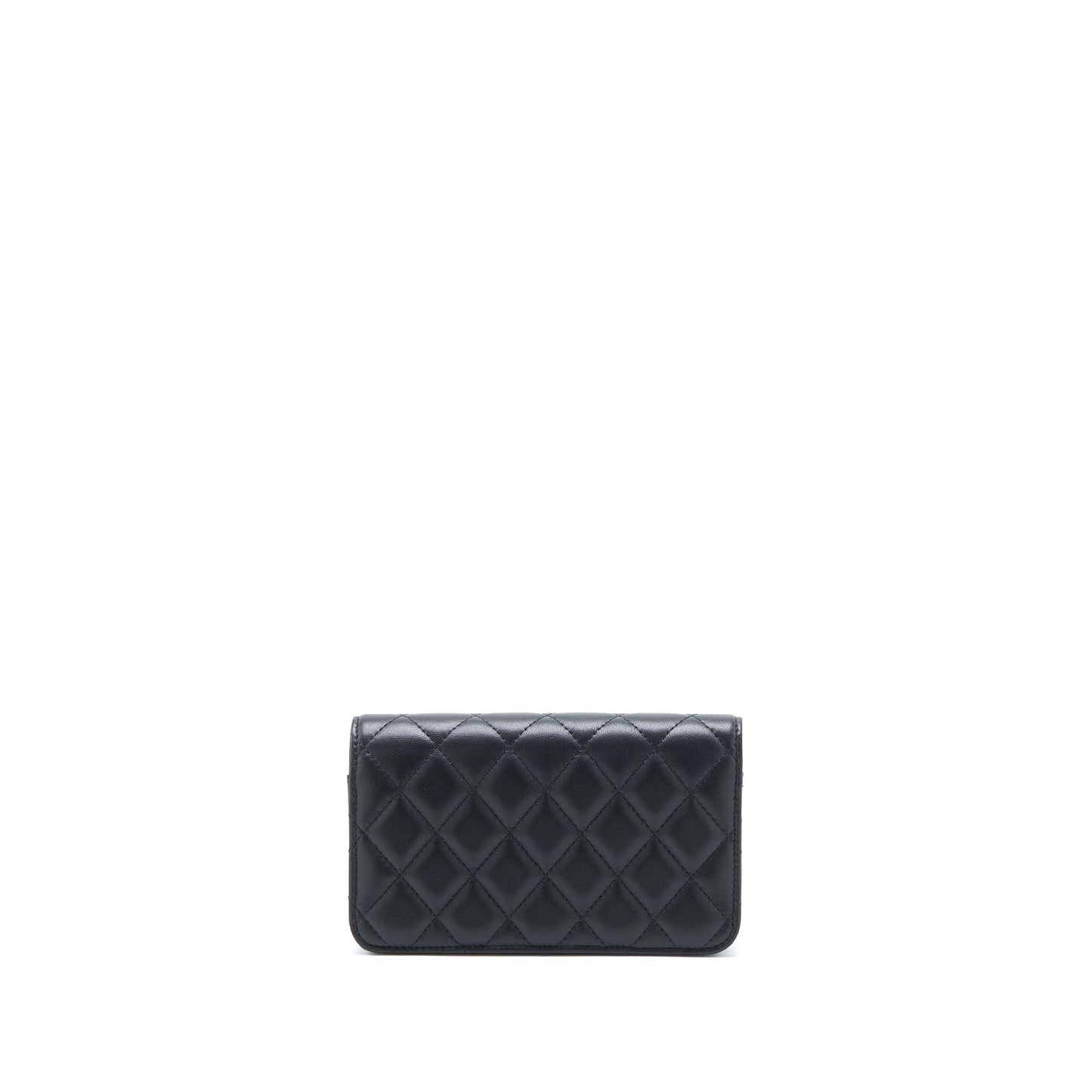 Chanel Pearl Crush Mini Wallet On Chain Lambskin Black Brushed  (Microchip)