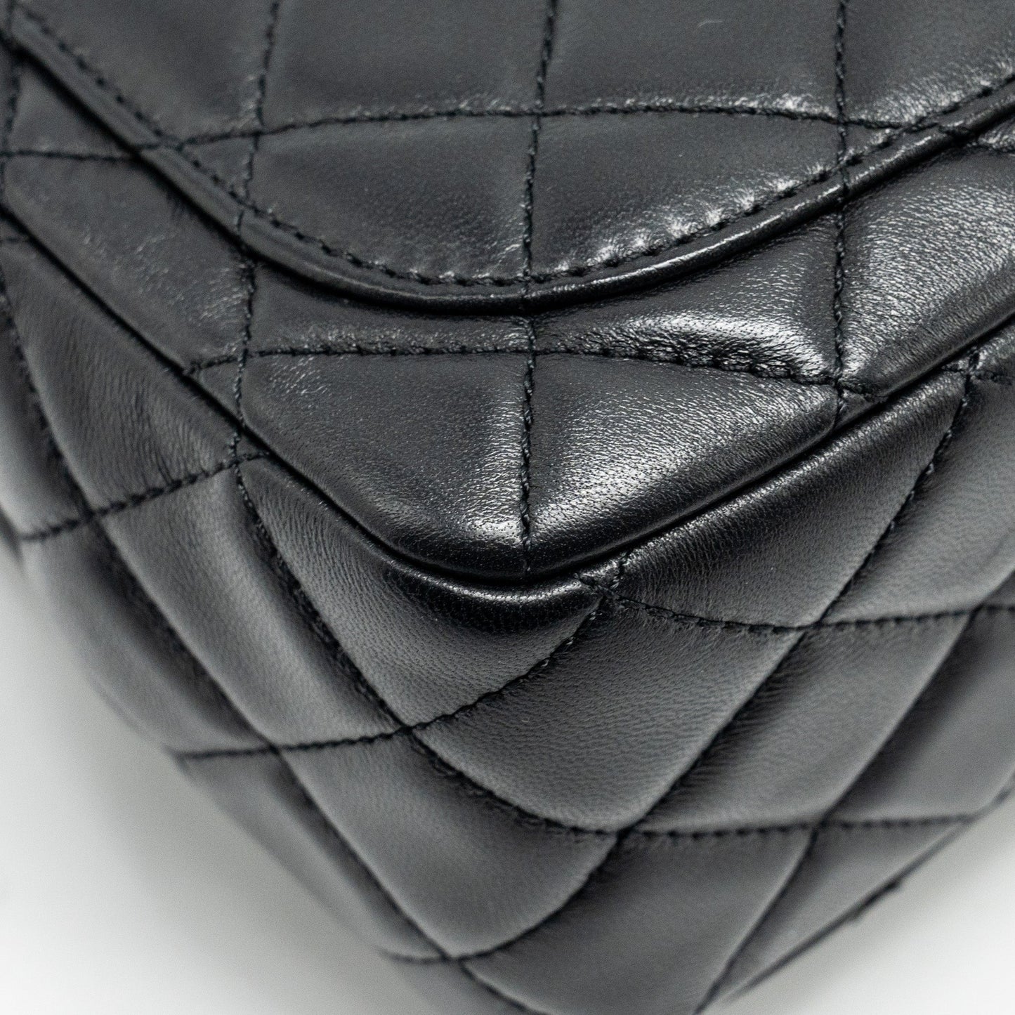 Chanel Pearl Crush Mini Square Flap Bag Lambskin BLACK  (Microchip)