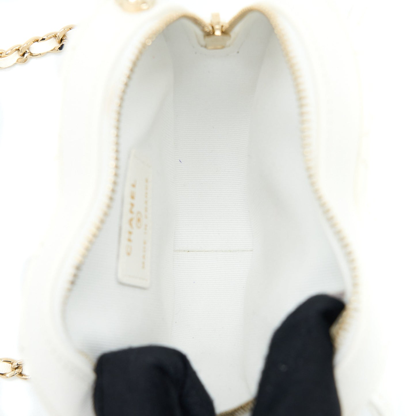 Chanel Small Heart Bag Lambskin White L