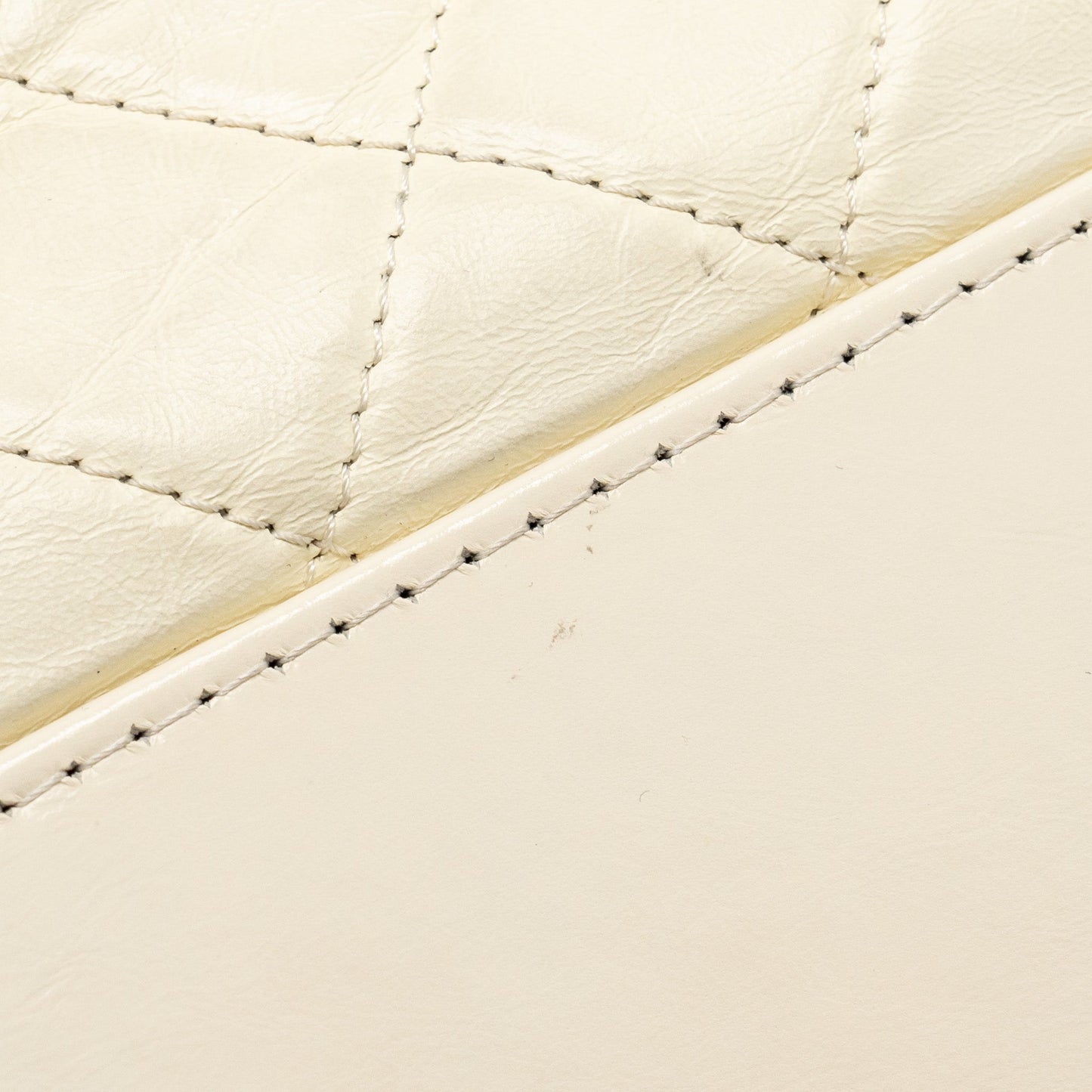 Chanel Large Gabrielle Hobo Bag Aged Calfskin White Multicolour Hardware