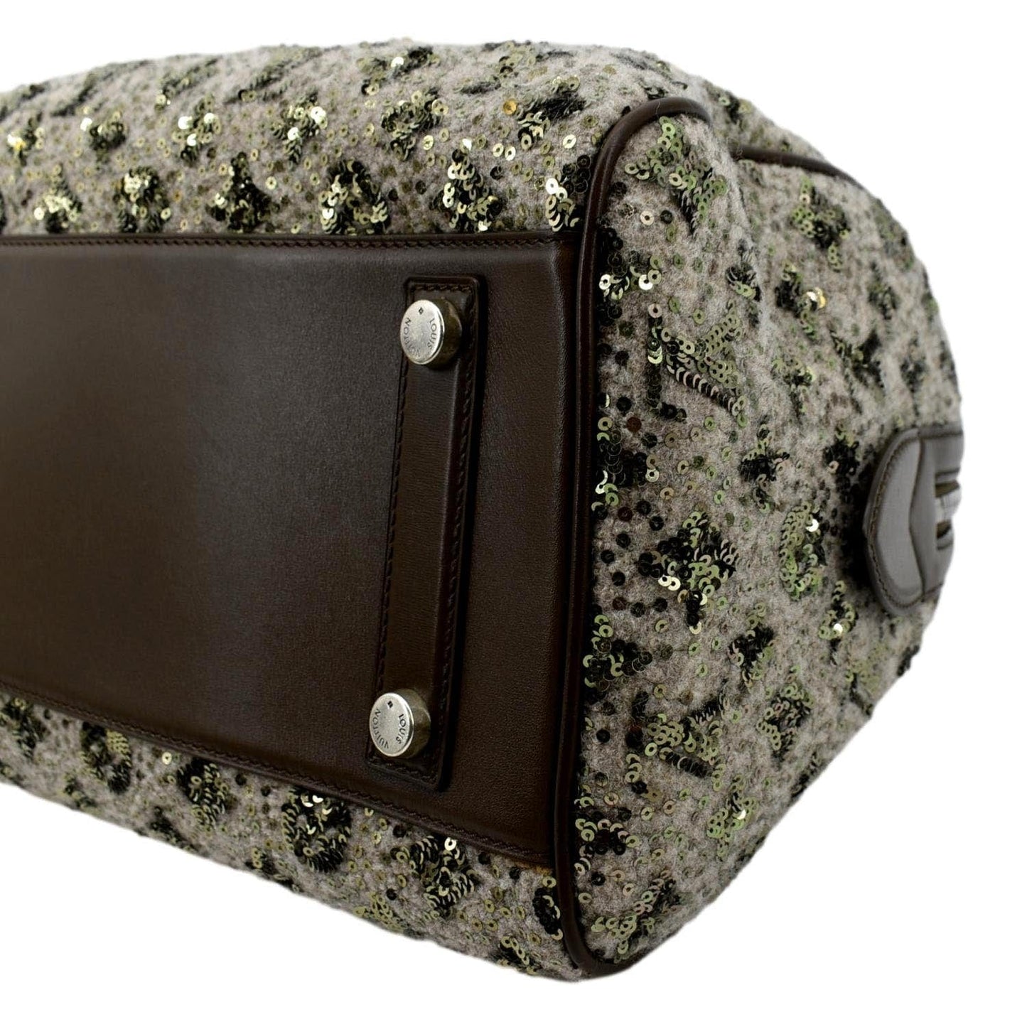 LOUIS VUITTON  Sunshine Express 30 Monogram Sequin Satchel Bag Khaki