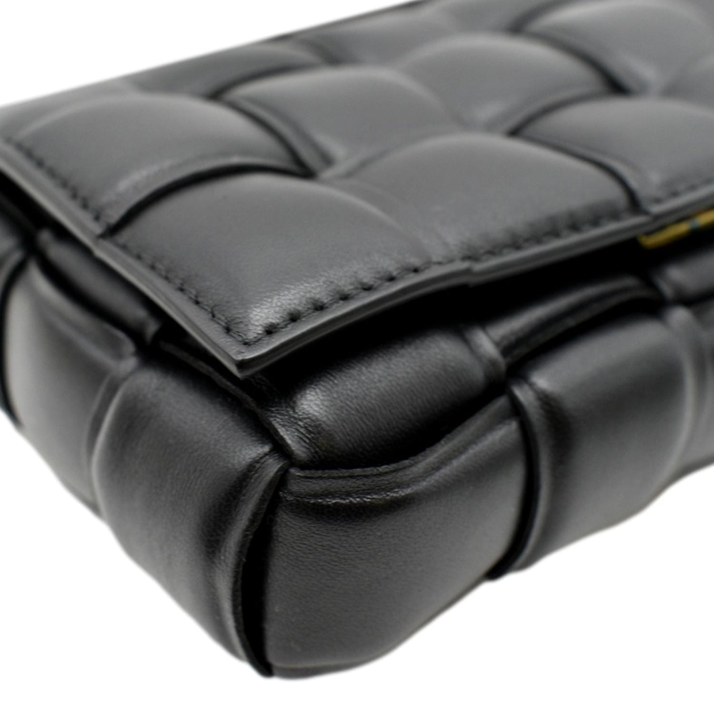 BOTTEGA VENETA Padded Cassette Leather Crossbody Bag Black