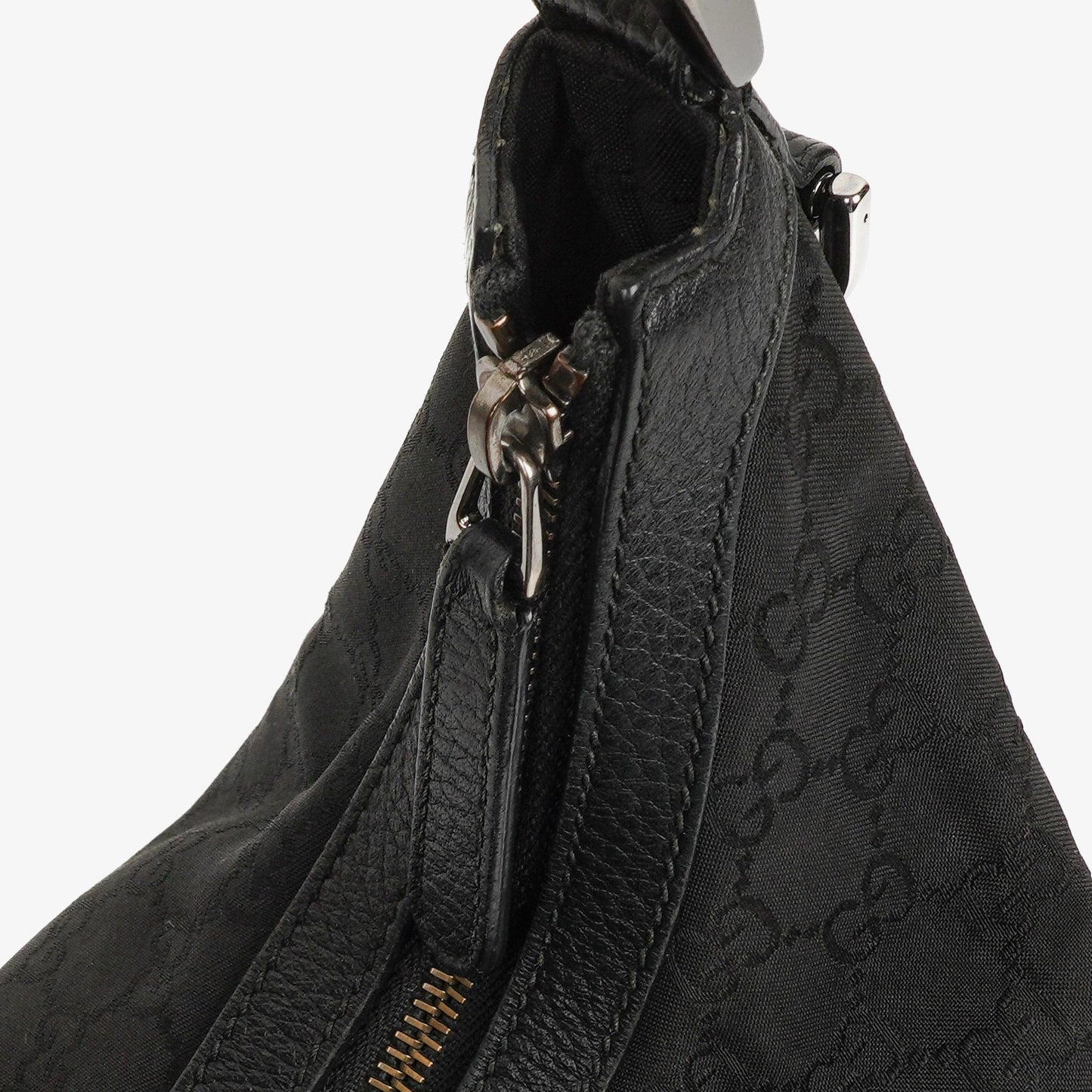 Gucci GG Canvas Charm Black Hobo Bag