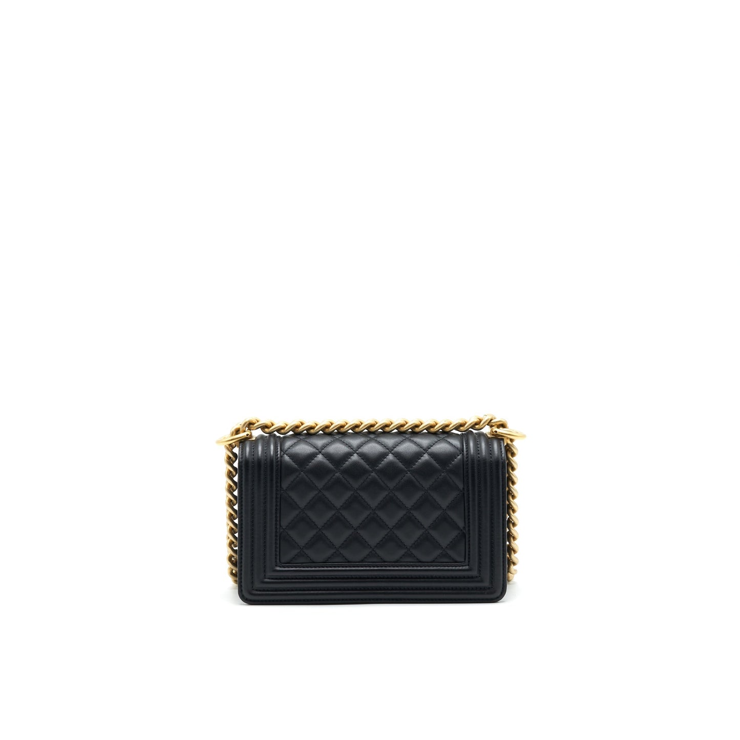 Chanel small boy Bag Calfskin Black with  serial27